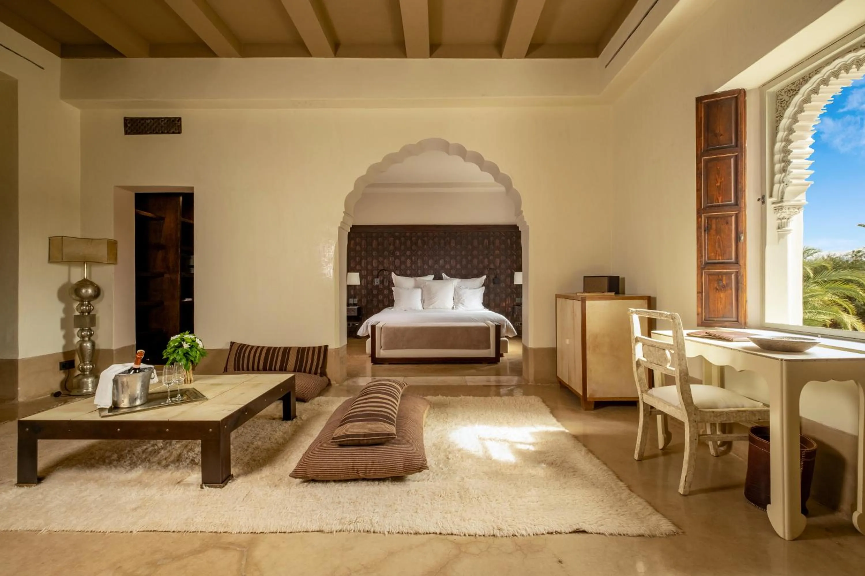 Bed in Ksar Char-Bagh Small Luxury Hotels