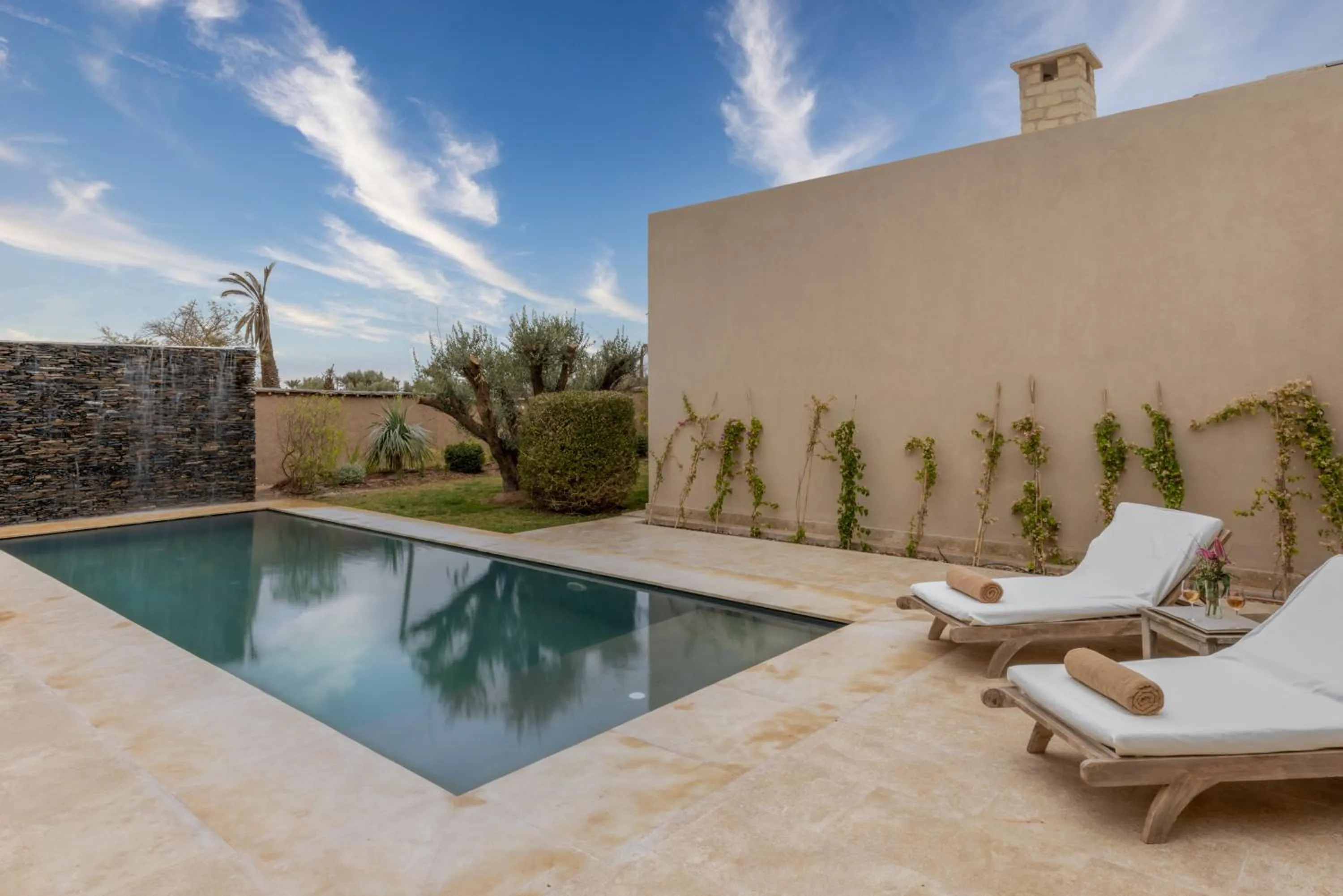 Pool view in Ksar Char-Bagh Small Luxury Hotels