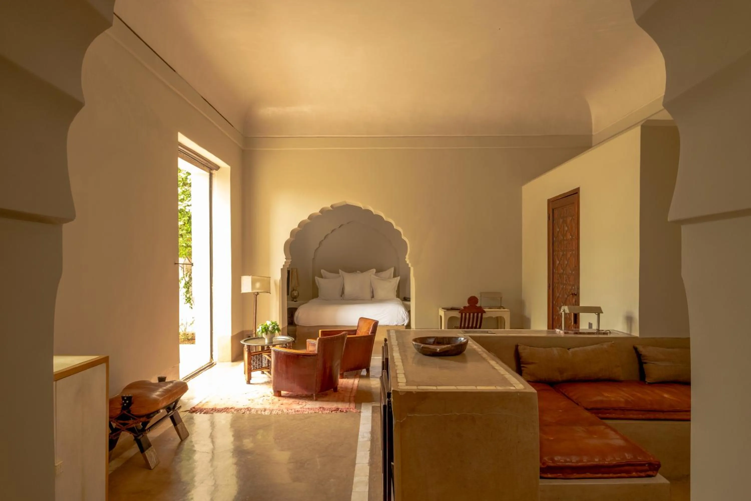 Bed in Ksar Char-Bagh Small Luxury Hotels