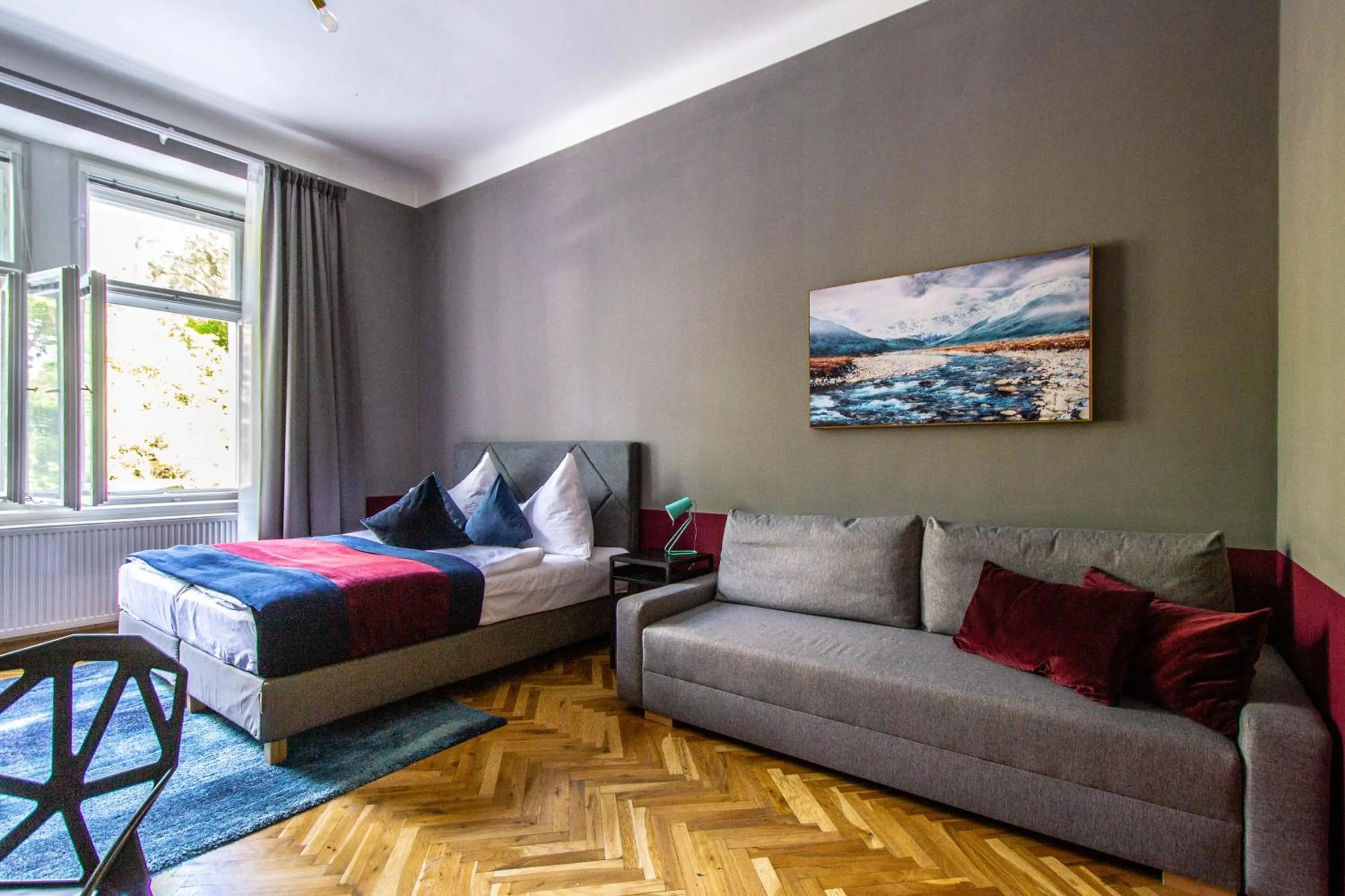 Decorative detail, Bed in Garden Apartments