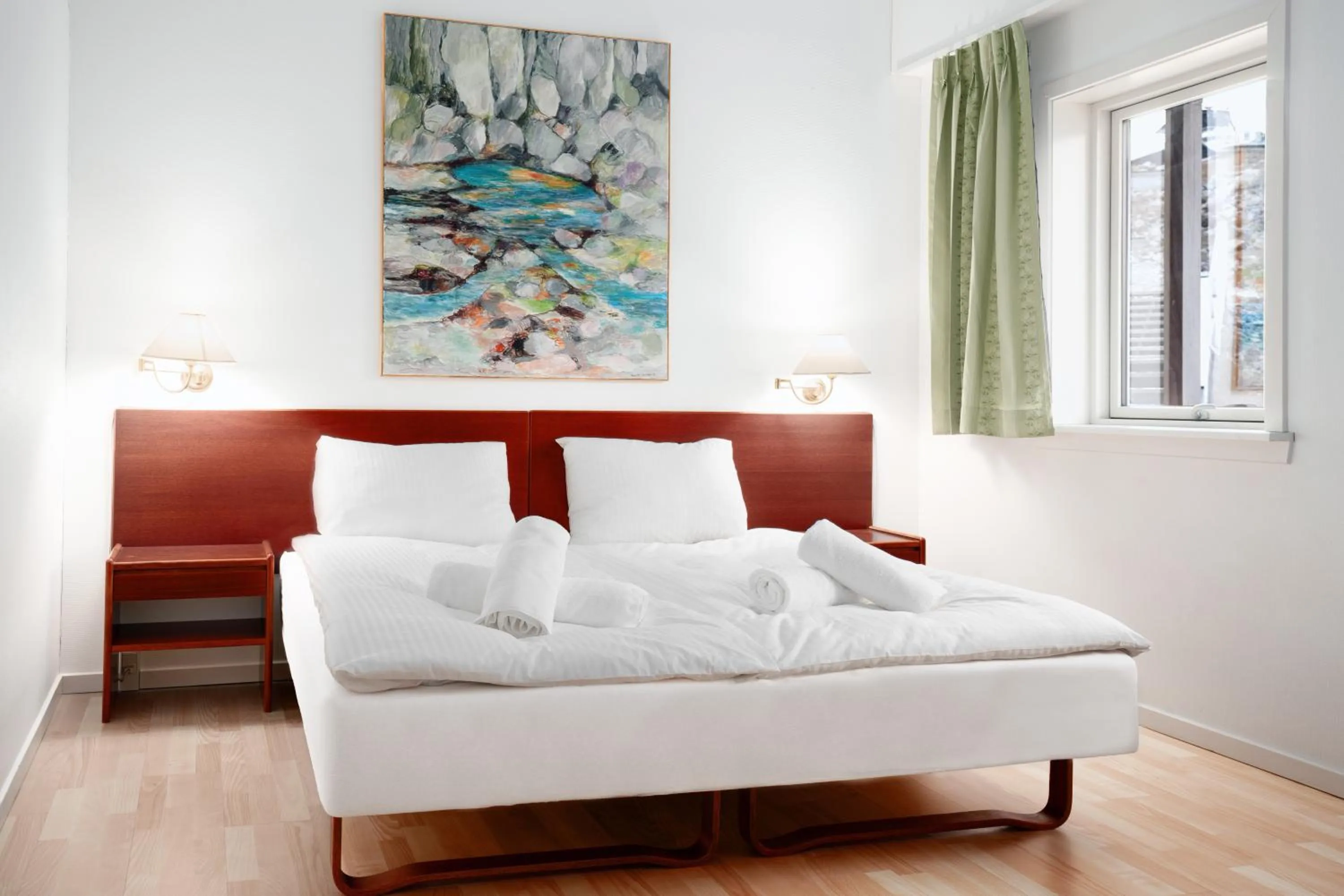 Bedroom, Bed in Hotel Hvide Falk