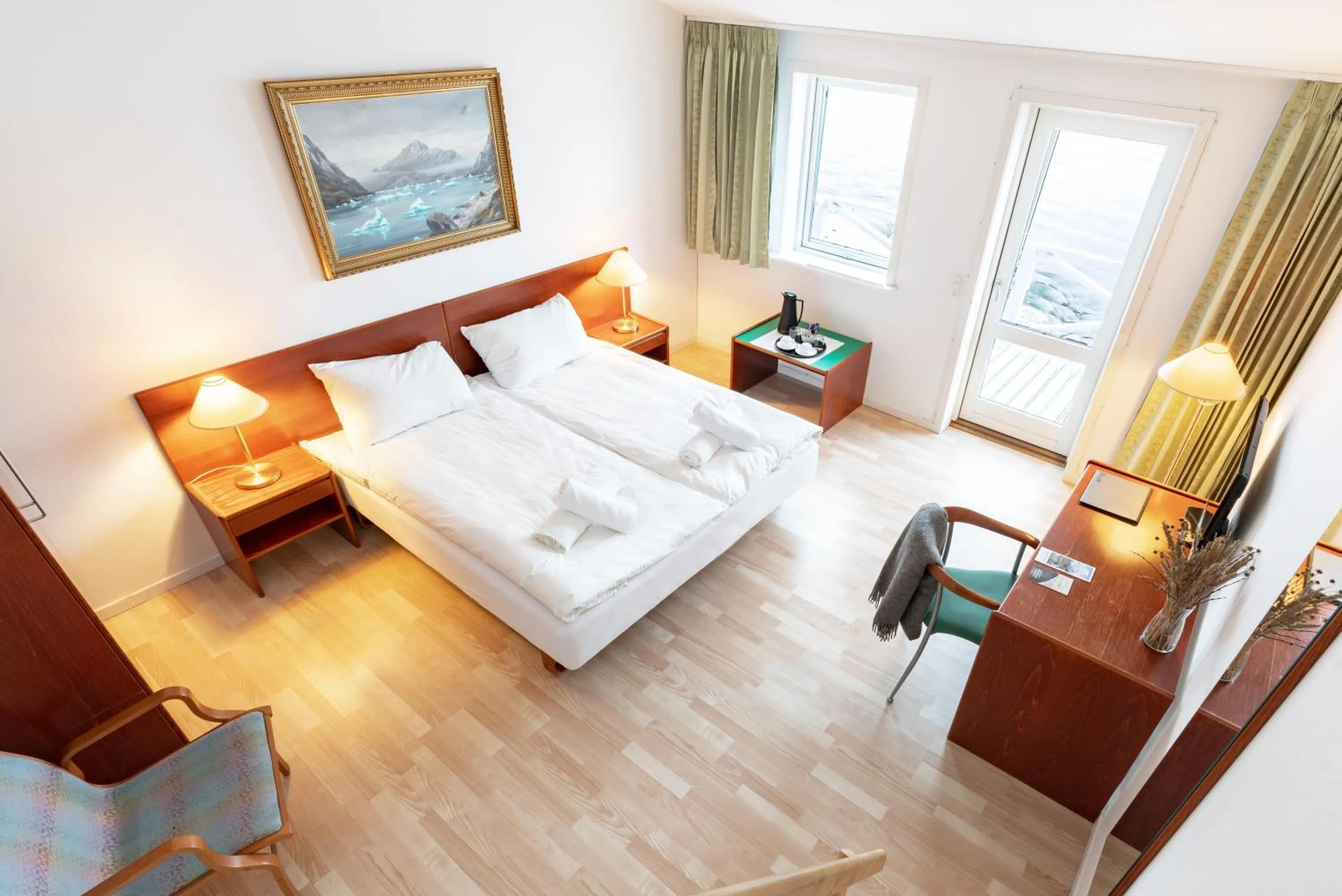 Bedroom, Bed in Hotel Hvide Falk