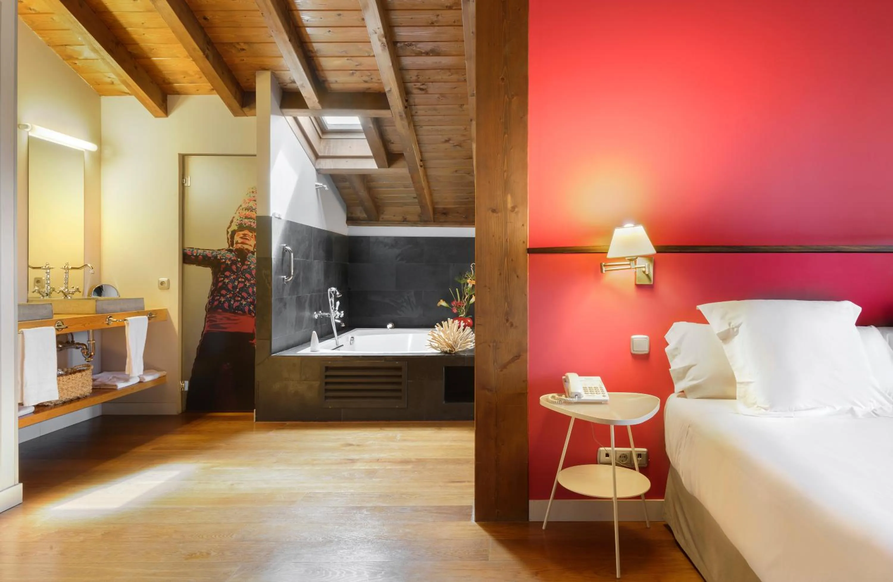 Bed in Hotel Rural Iribarnia