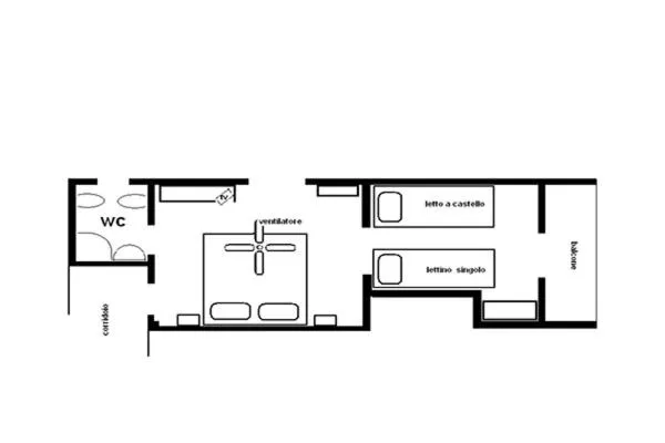 Floor plan in Hotel Moresco Riccione - Piscina Beach Village
