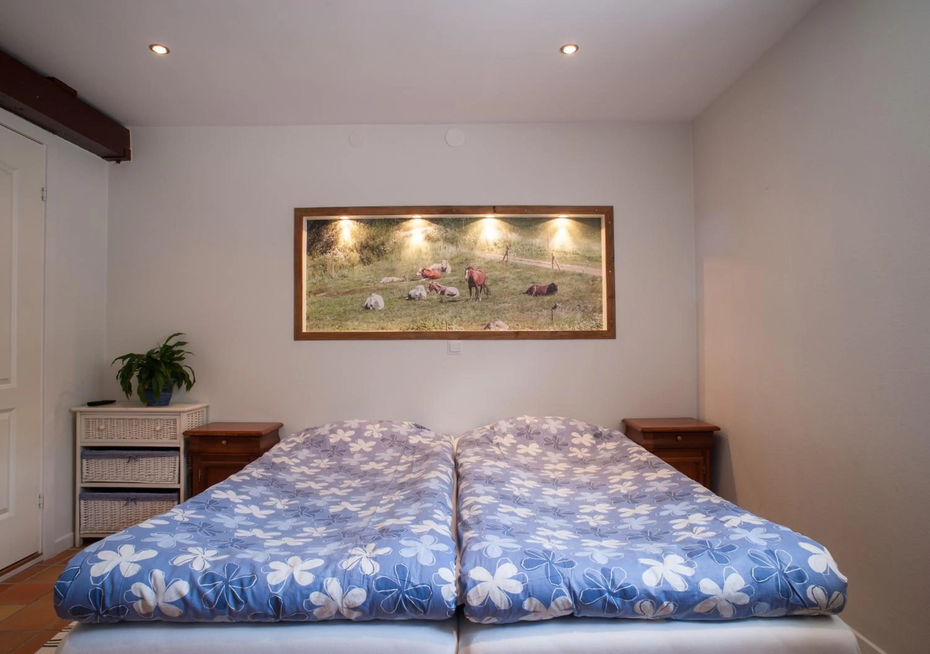 Bed in Hunseröds Bed & Breakfast