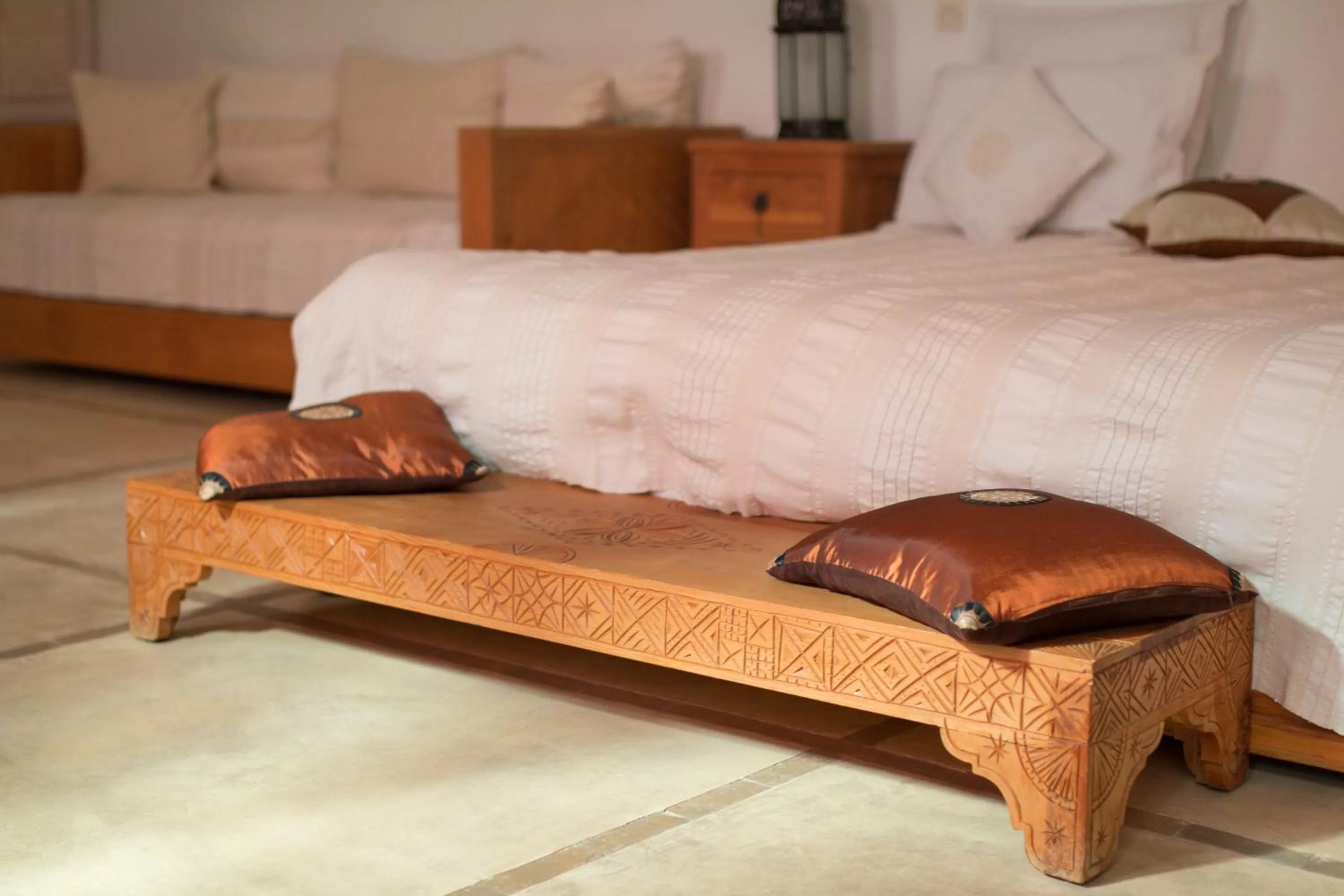 Decorative detail, Bed in Riad Alegria