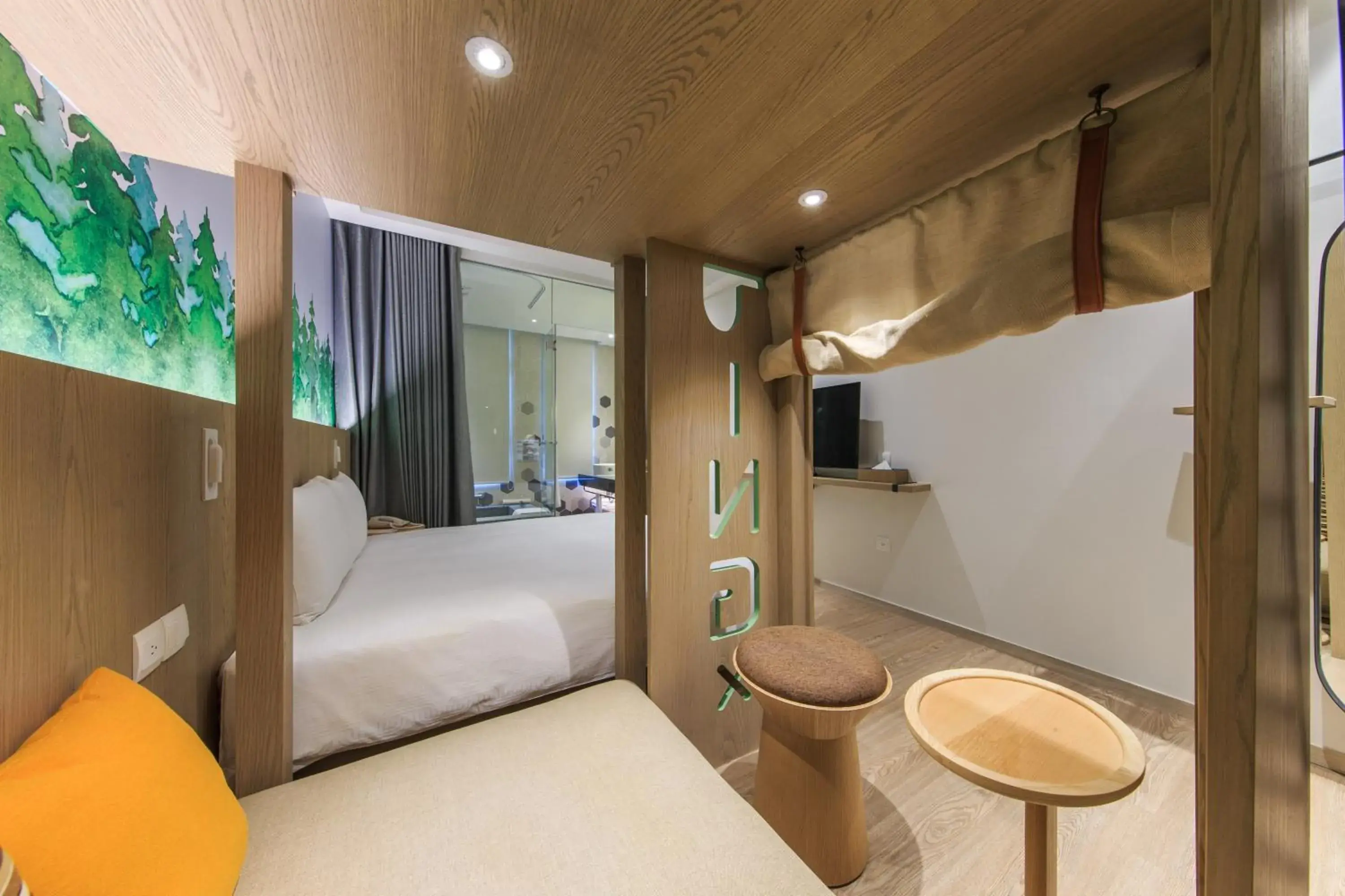 Bed in HOTEL PIN Jiaoxi Bed in HOTEL PIN Jiaoxi