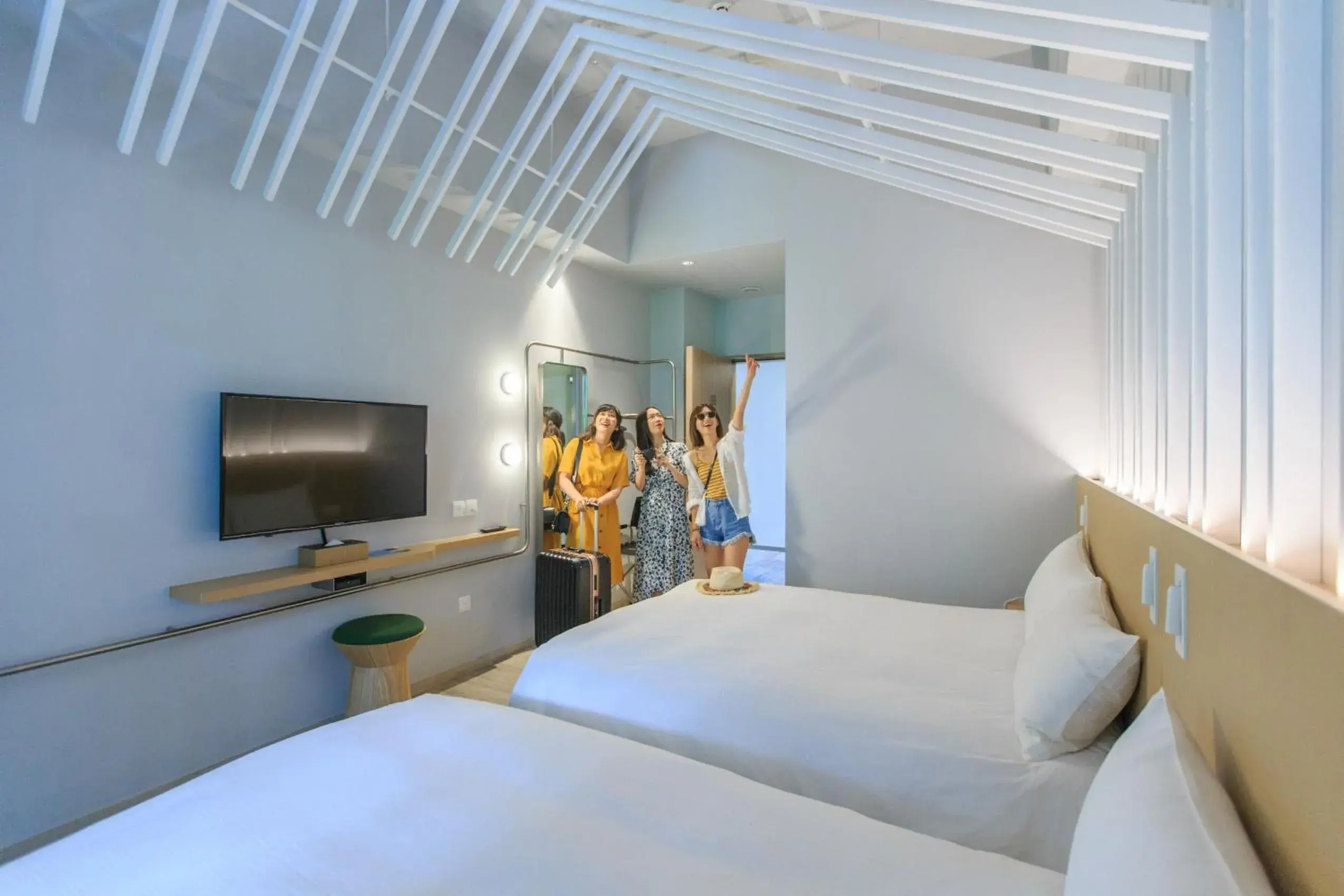 Bed in HOTEL PIN Jiaoxi Bed in HOTEL PIN Jiaoxi