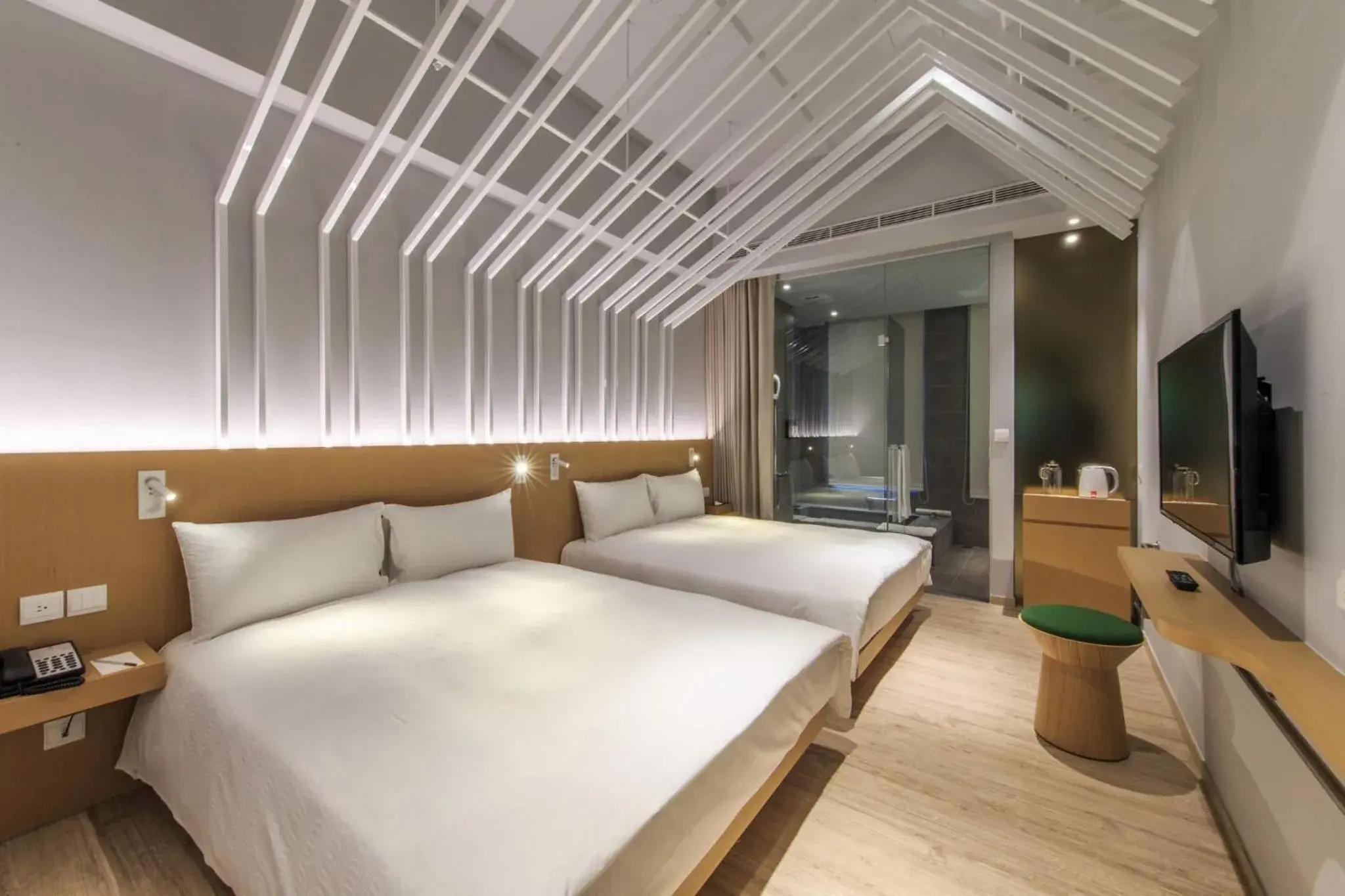 Bed in HOTEL PIN Jiaoxi Bed in HOTEL PIN Jiaoxi