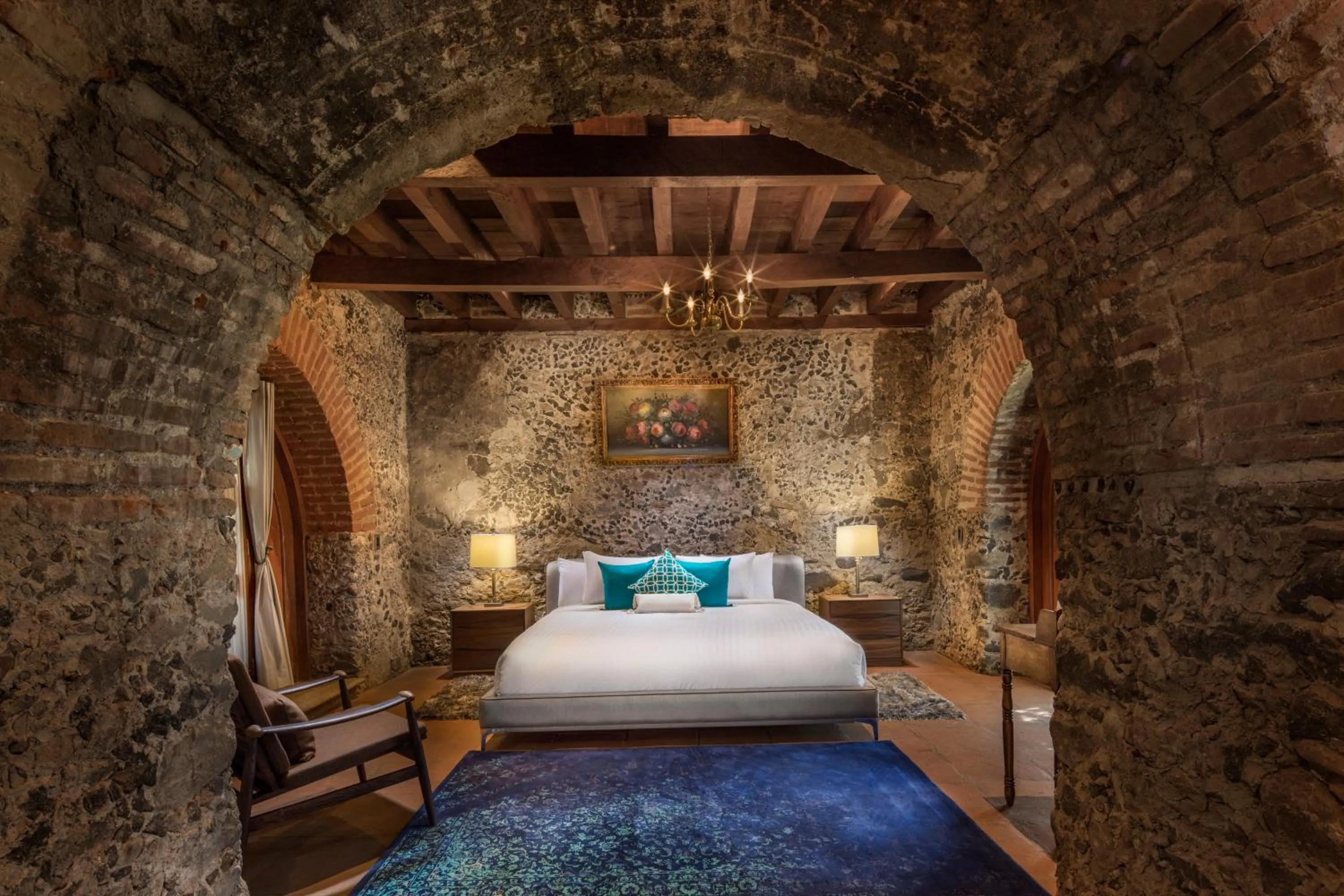 Bed in Hacienda Santo Cristo Hotel & Spa - Adults Only