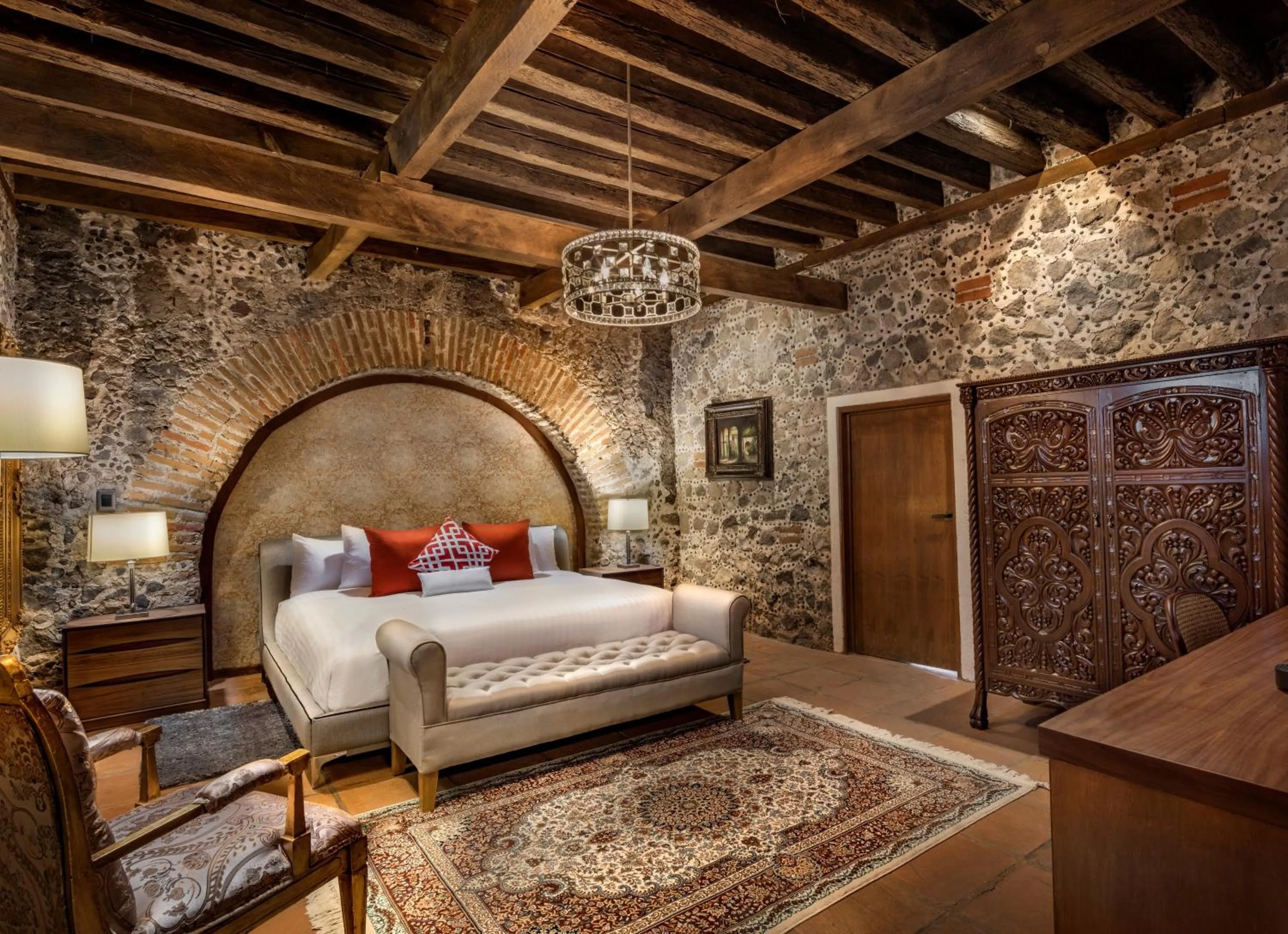 Bed in Hacienda Santo Cristo Hotel & Spa - Adults Only