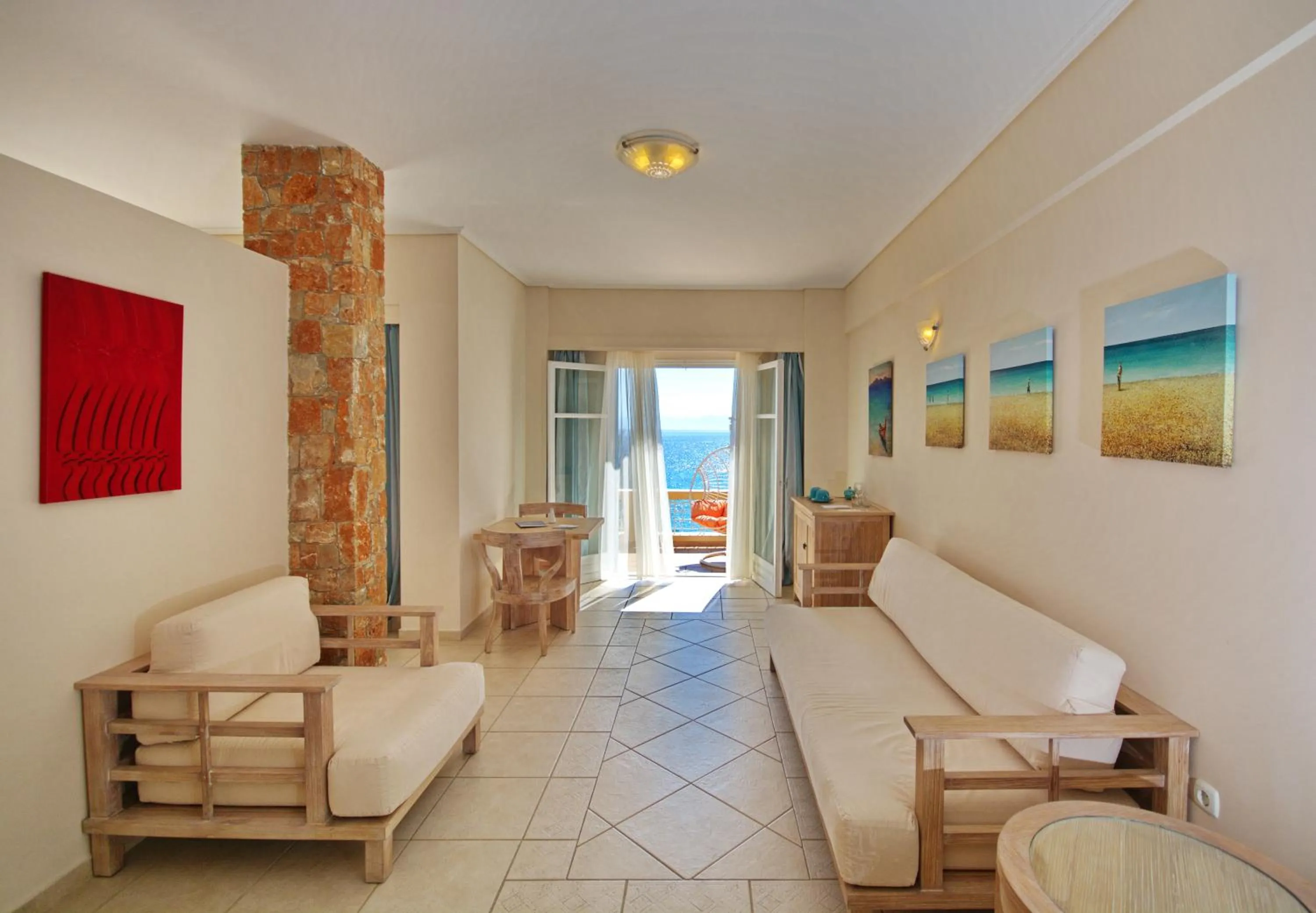 Living room in Alonissos Beach Bungalows And Suites Hotel