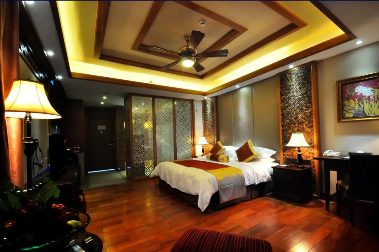 Bed in ZhongAo Hotel Shimei Bay Bed in ZhongAo Hotel Shimei Bay