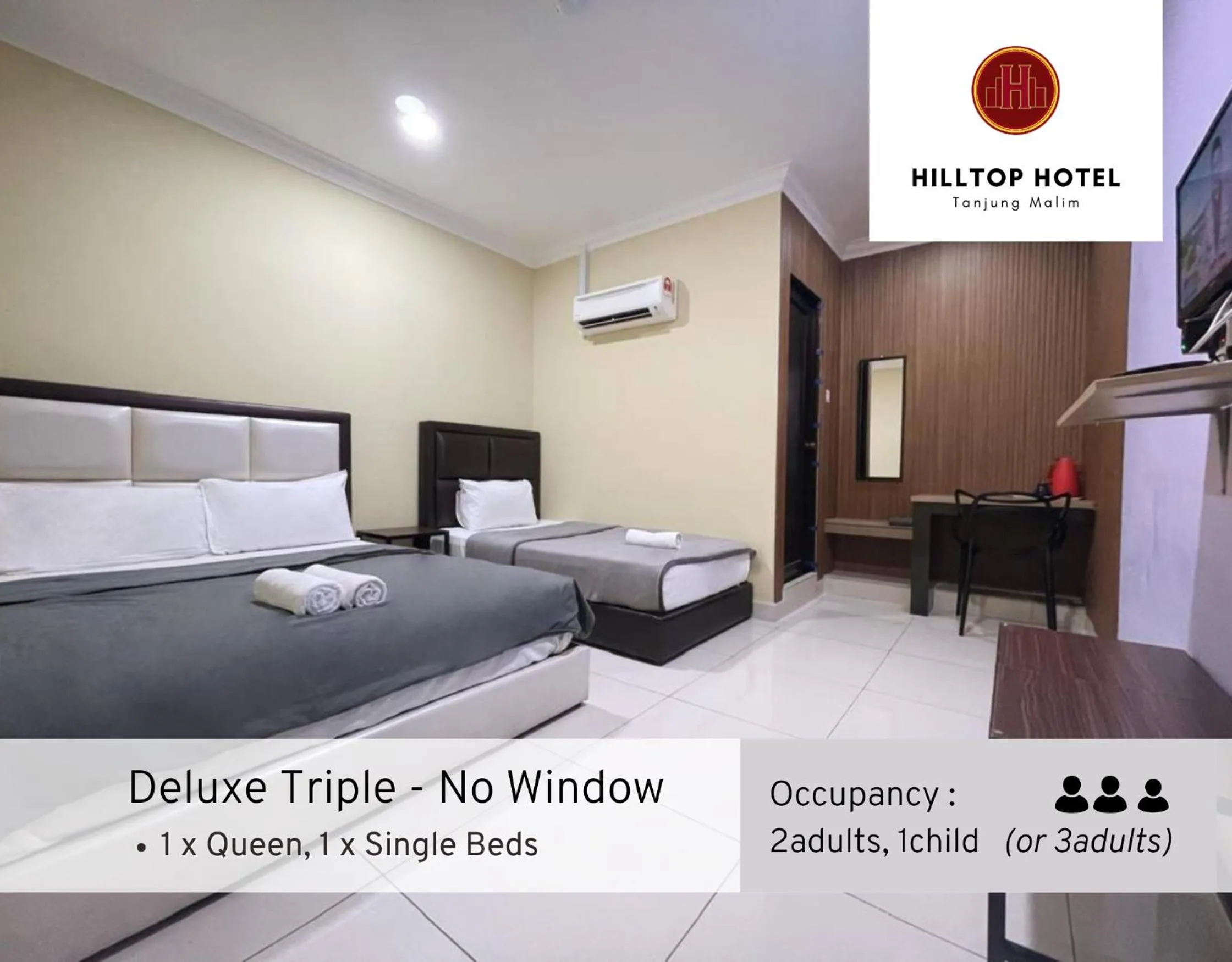 Bed in Hilltop Hotel Tanjung Malim