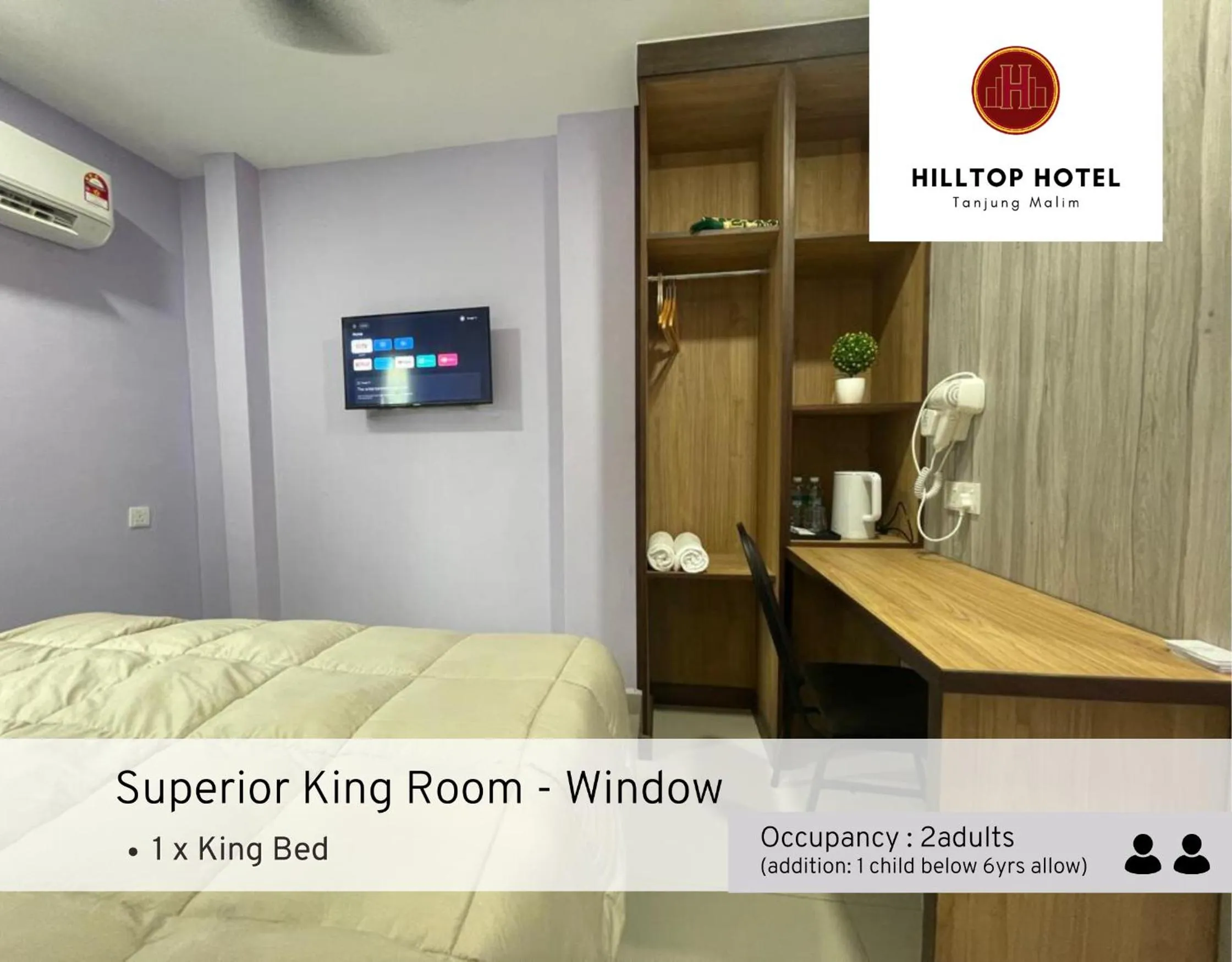 Bed in Hilltop Hotel Tanjung Malim