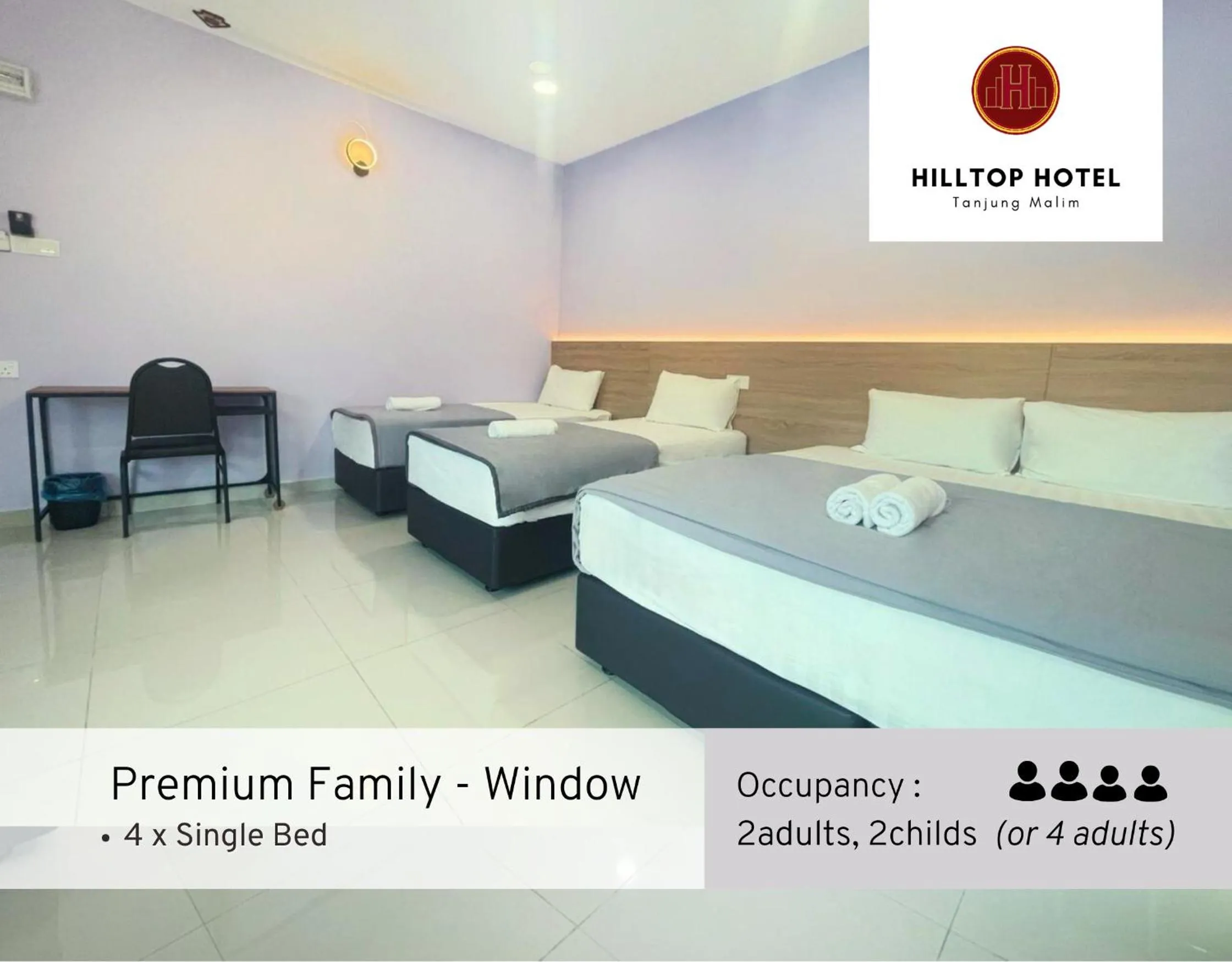 Bed in Hilltop Hotel Tanjung Malim