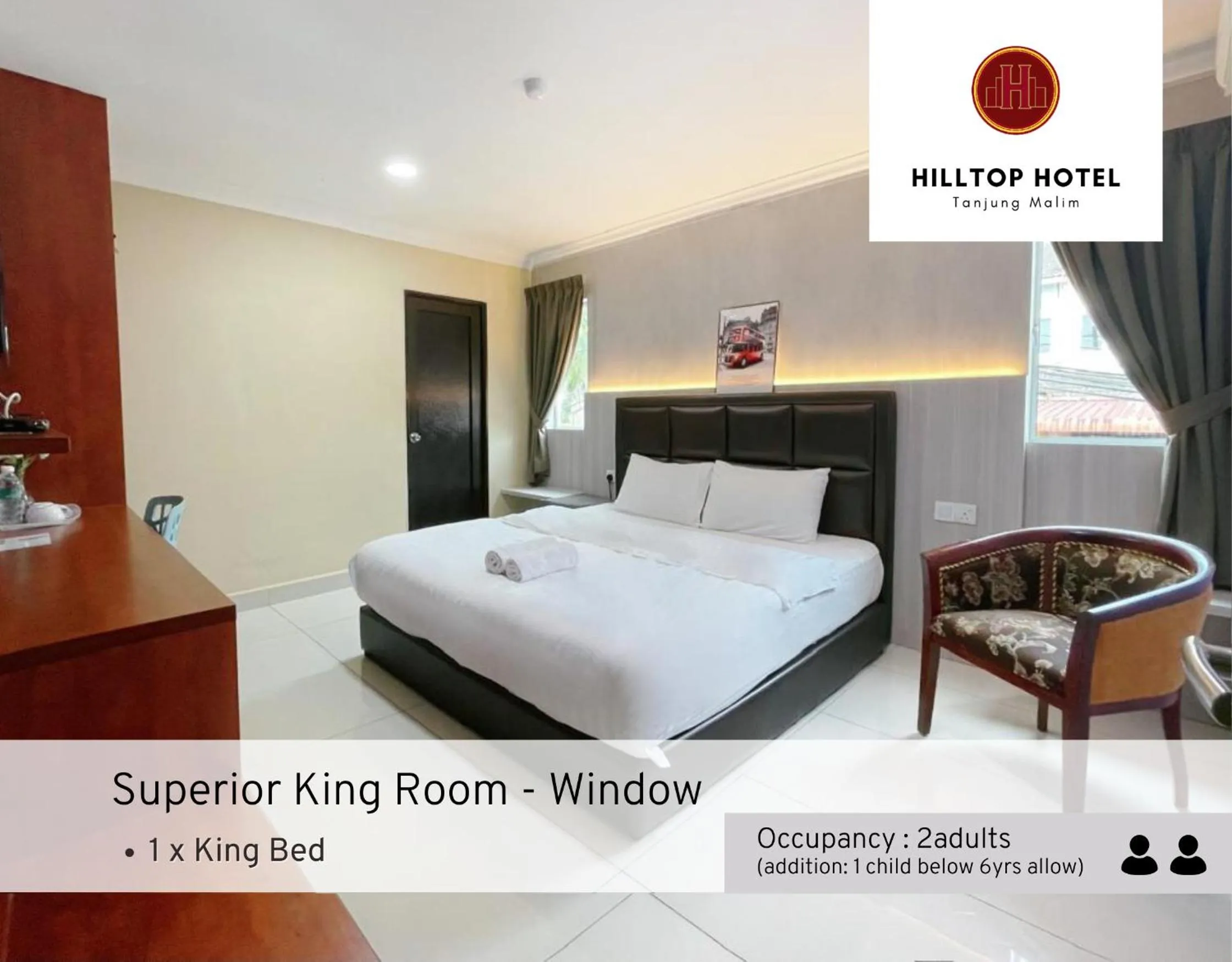 Bed in Hilltop Hotel Tanjung Malim