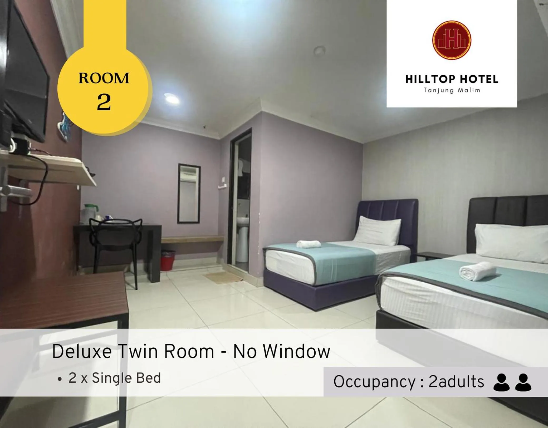 Bed in Hilltop Hotel Tanjung Malim