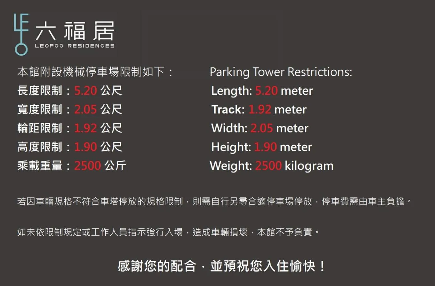 Parking in Leofoo Residences