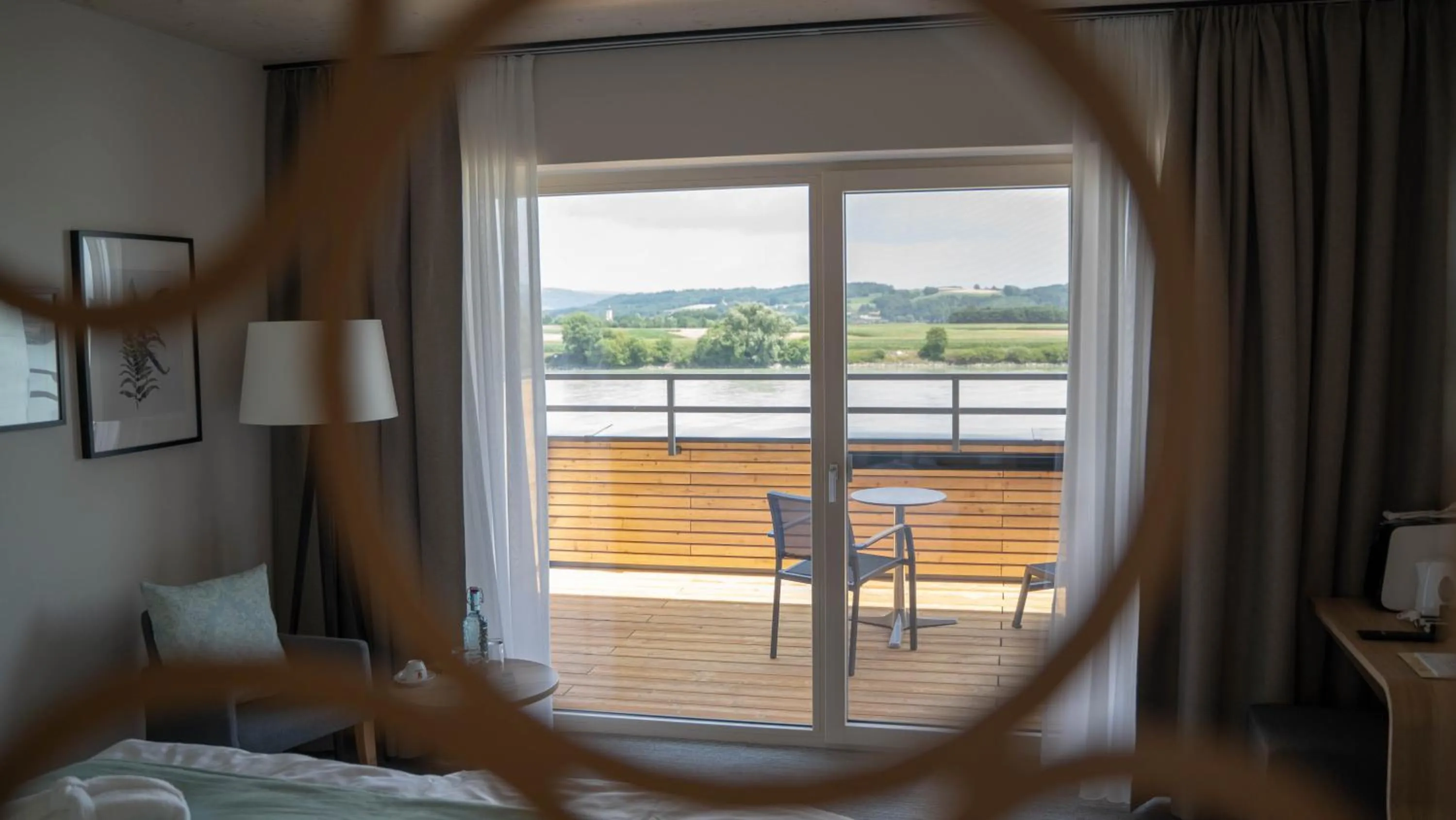 Balcony/Terrace, Bed in Donau Lodge