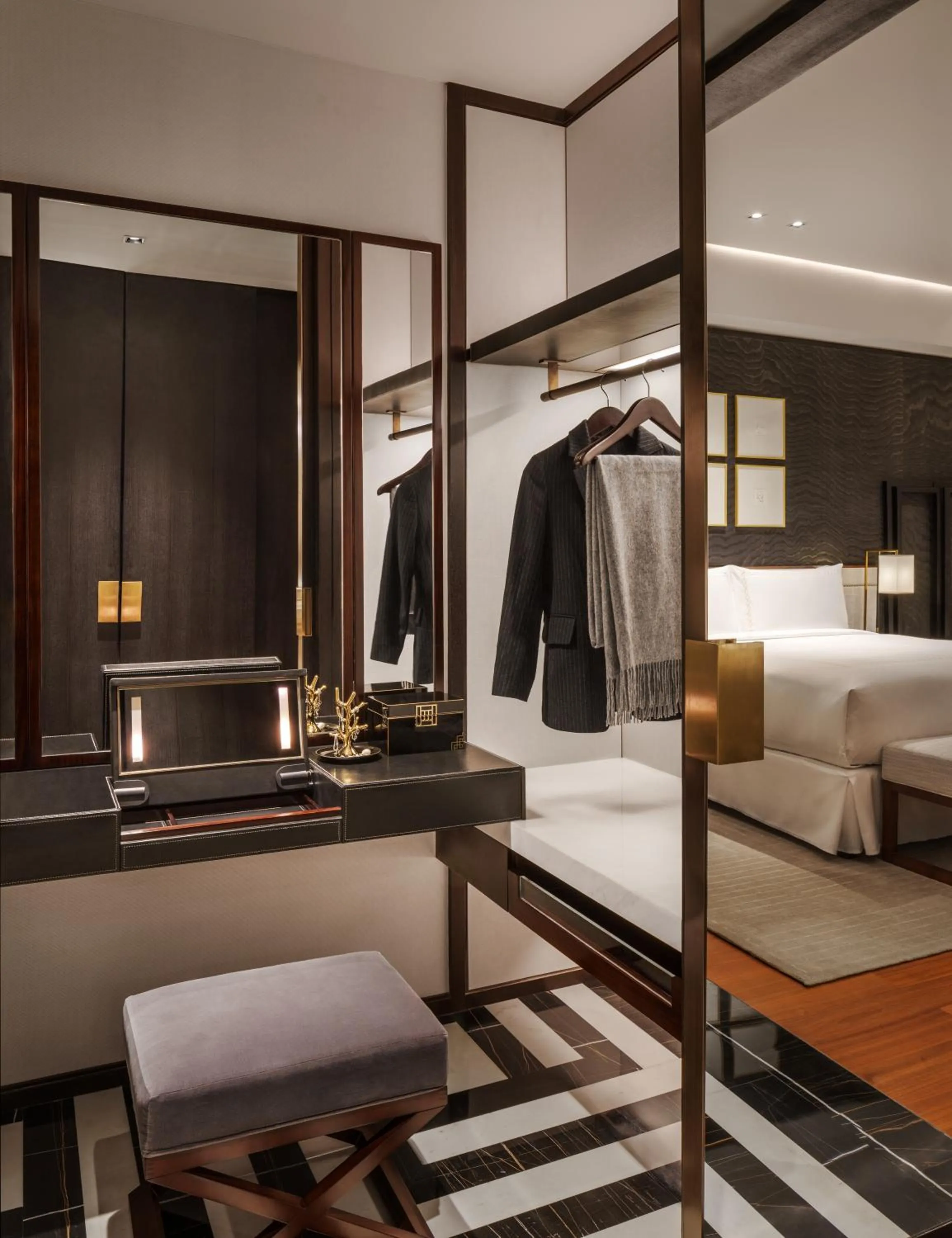 wardrobe, Bed in Fairmont Wuhan