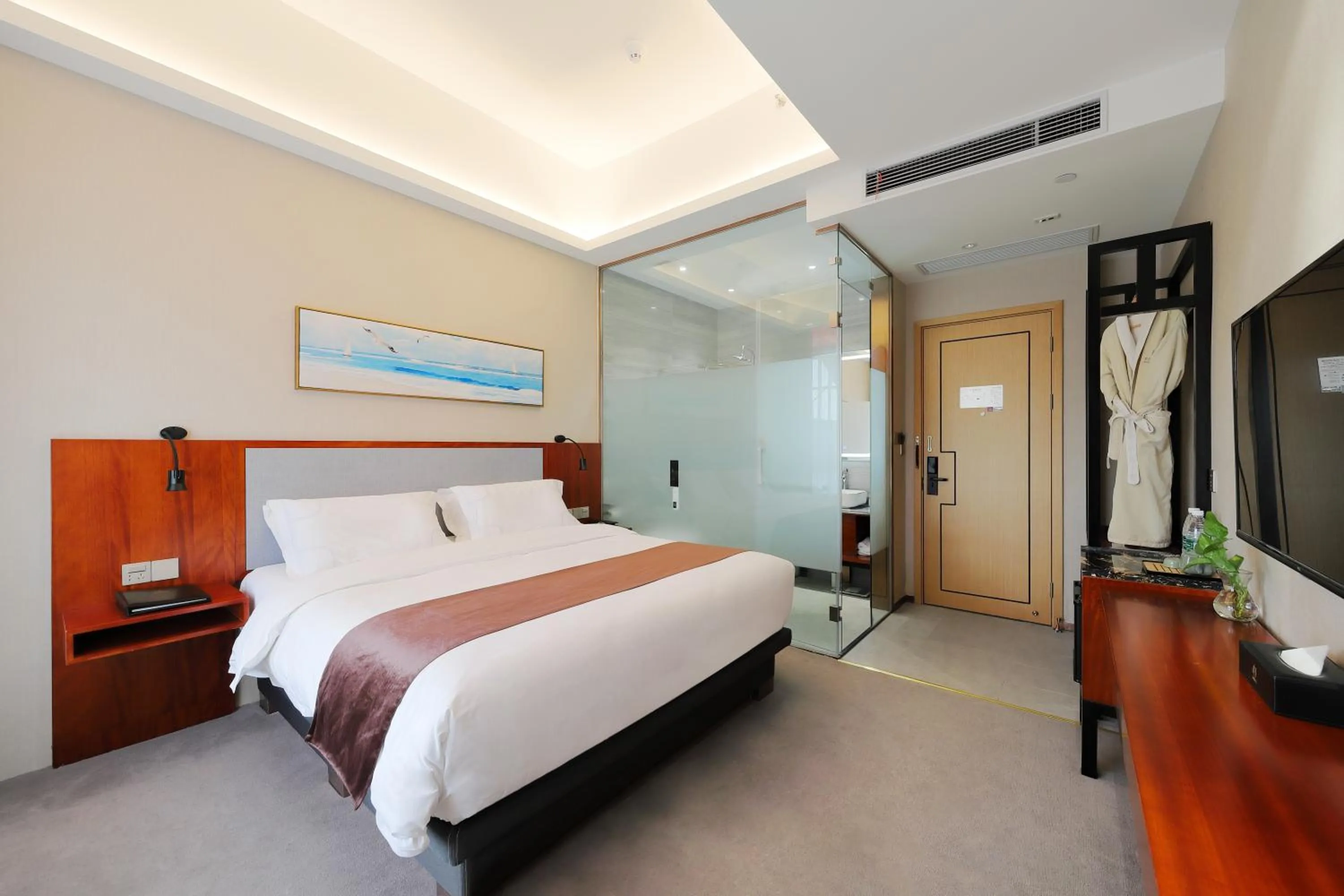 Bed in Mengguo Hotel Pudong Airport