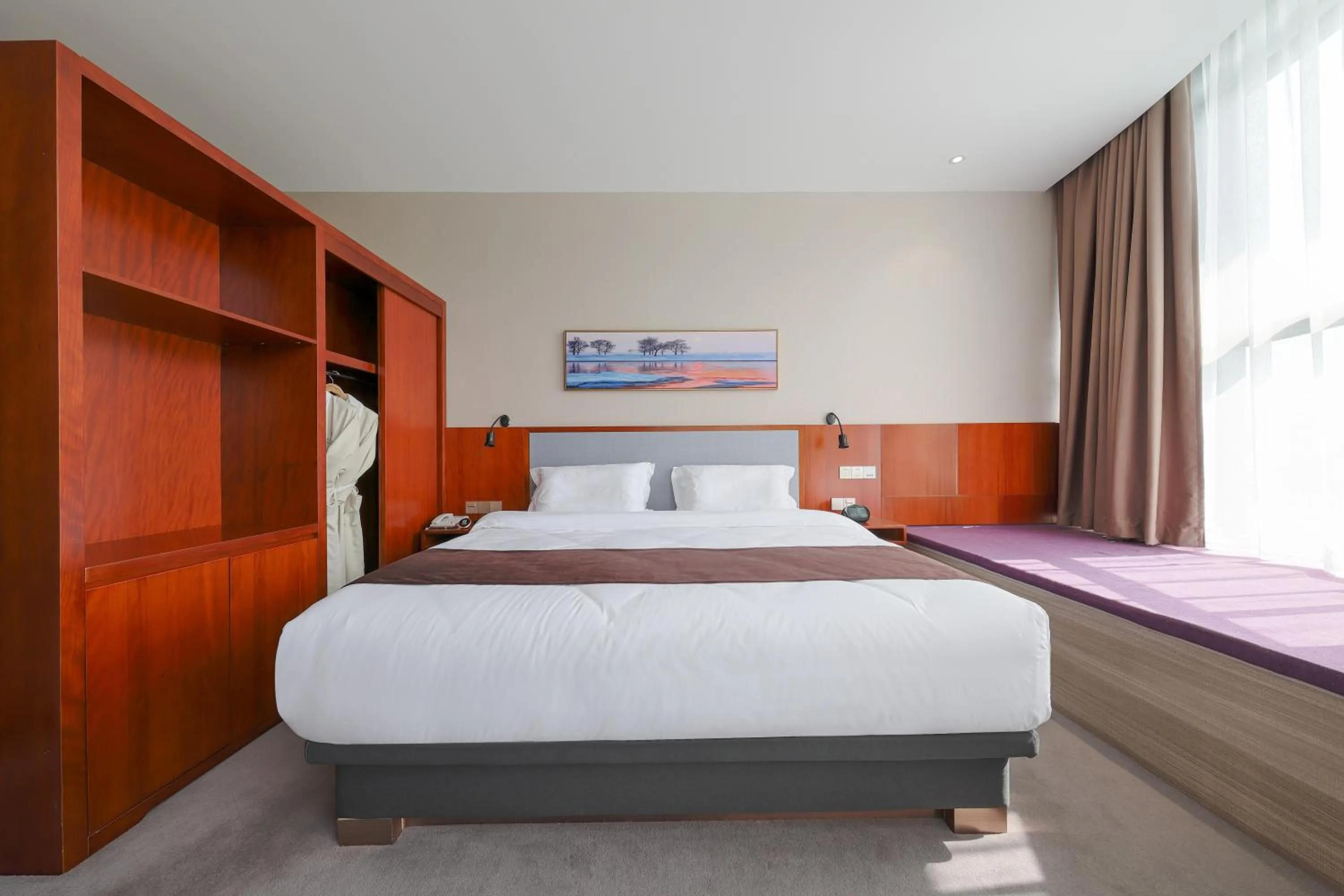 Bed in Mengguo Hotel Pudong Airport