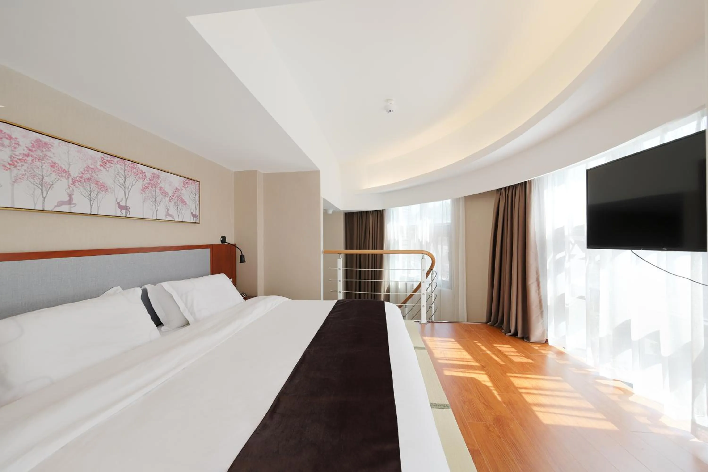 Bed in Mengguo Hotel Pudong Airport