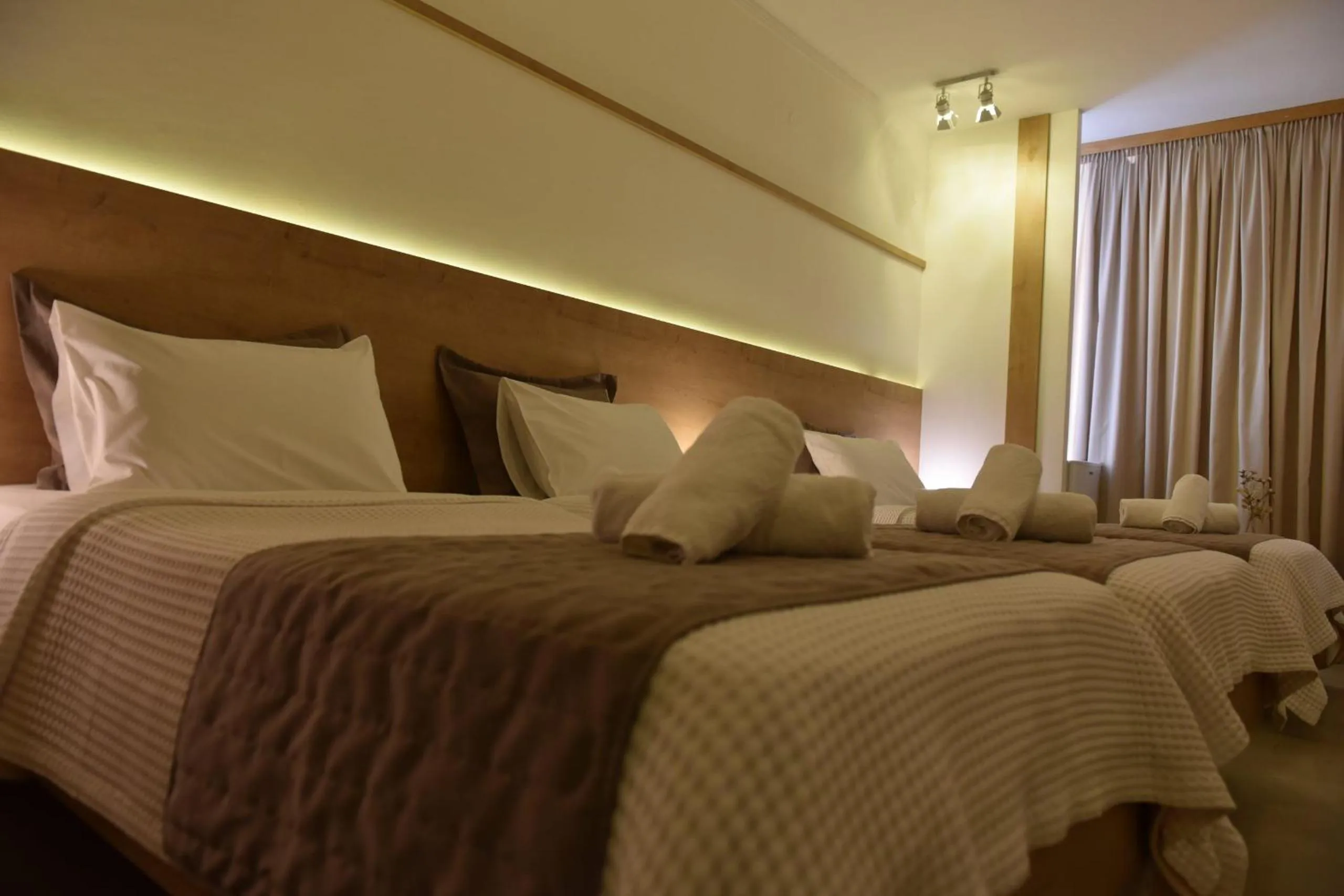 Bed in Hotel Xanthippion