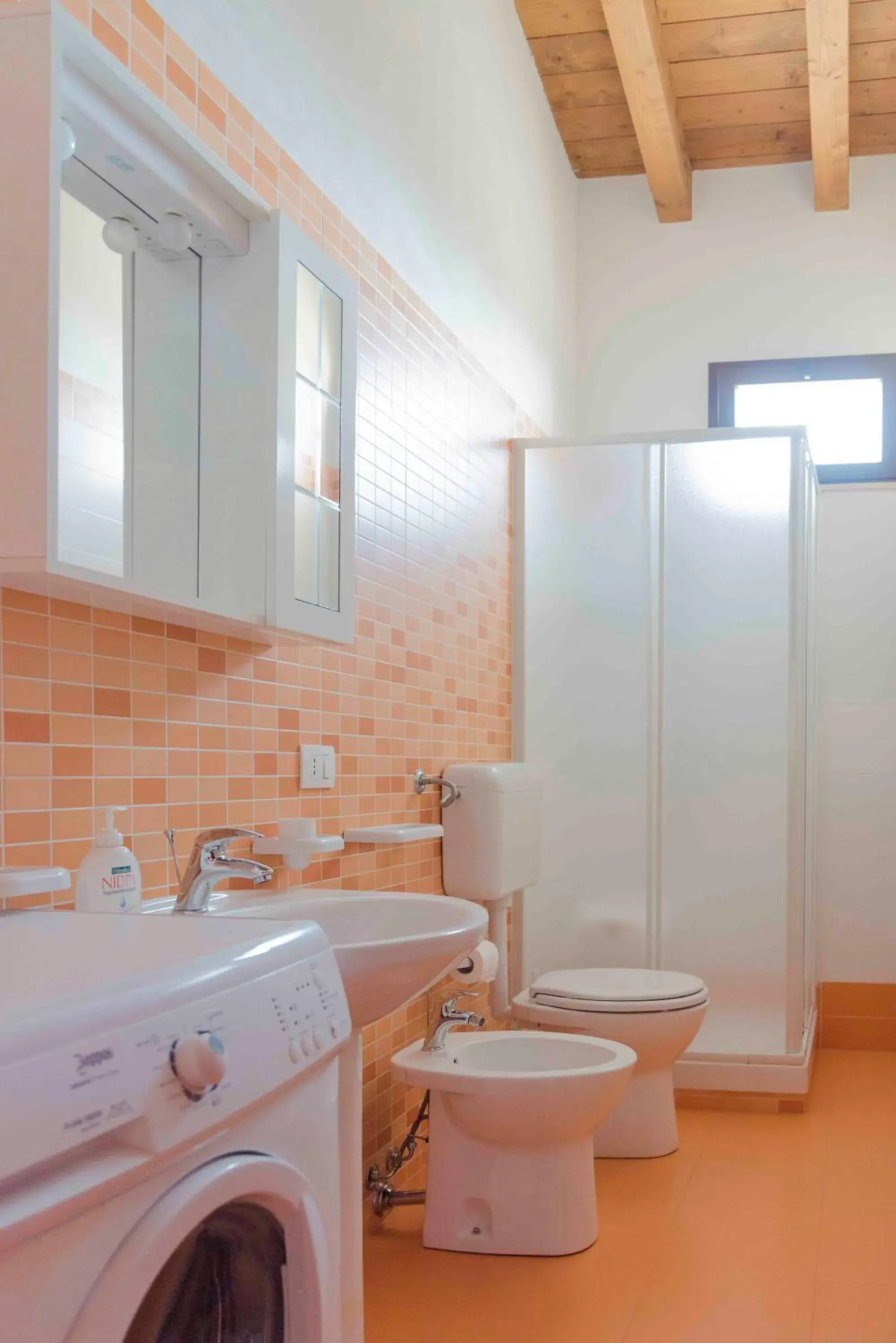 Bathroom in House surrounded by olive trees