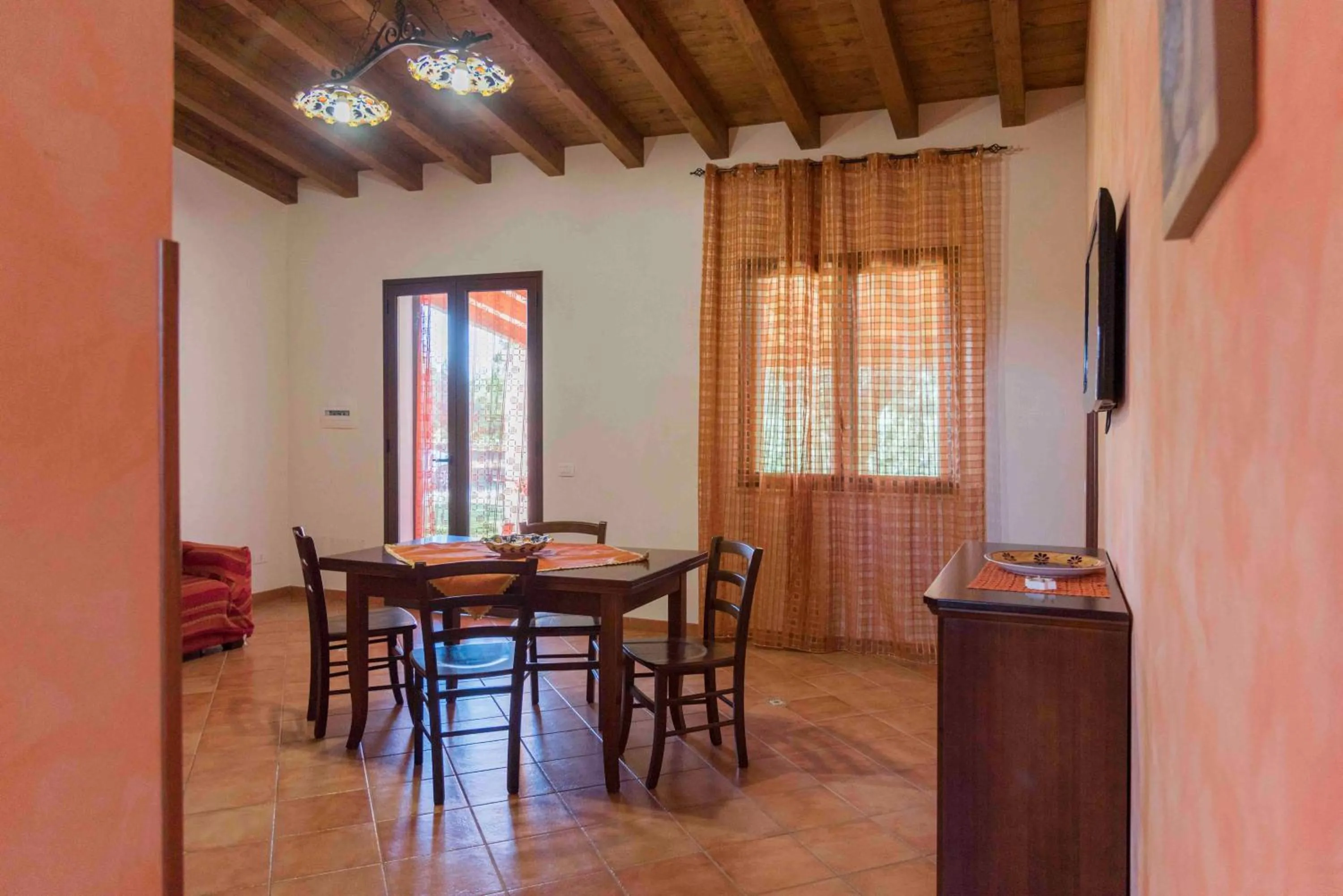 Dining Area in House surrounded by olive trees
