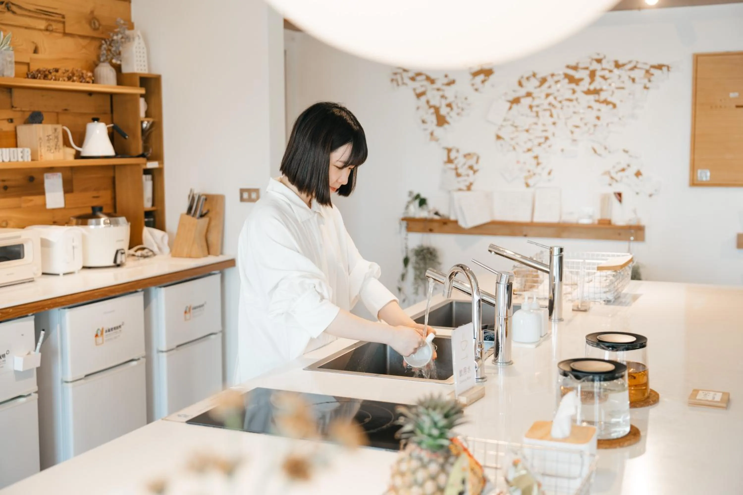 Kitchen or kitchenette in Norden Ruder Hostel Taichung