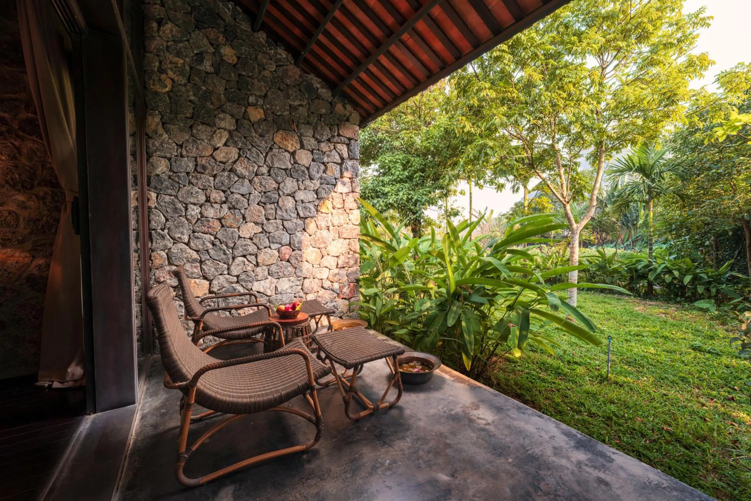 Seating area in Aravinda Resort Ninh Binh