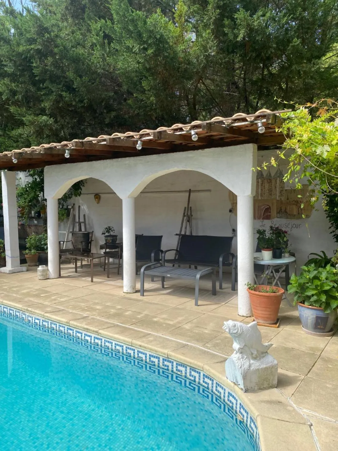 Patio in Bed & Breakfast Le Beauséjour