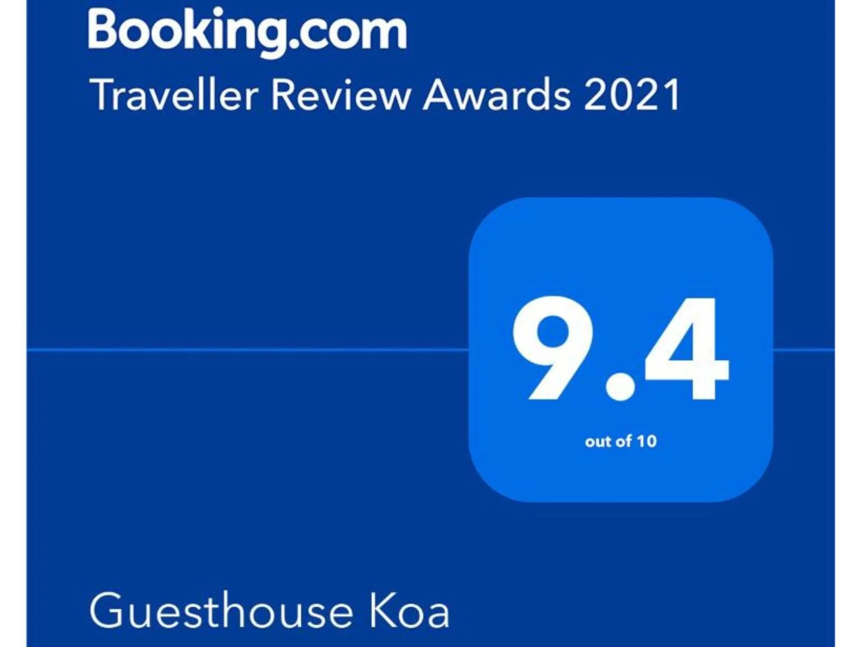 Certificate/Award in Guesthouse Koa