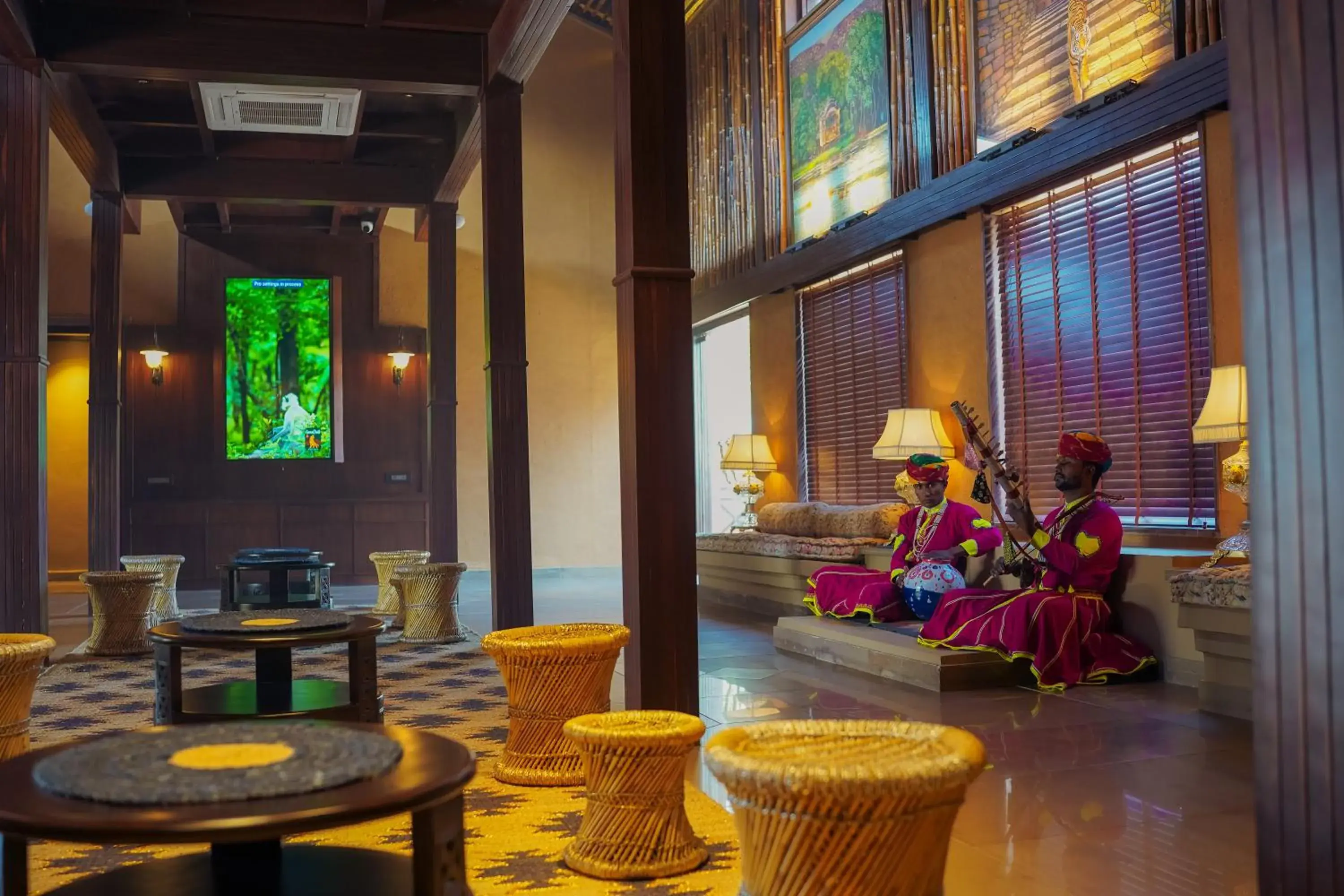 Lobby or reception in AamaGhati Wildlife Resort, Ranthambore Lobby or reception in AamaGhati Wildlife Resort, Ranthambore