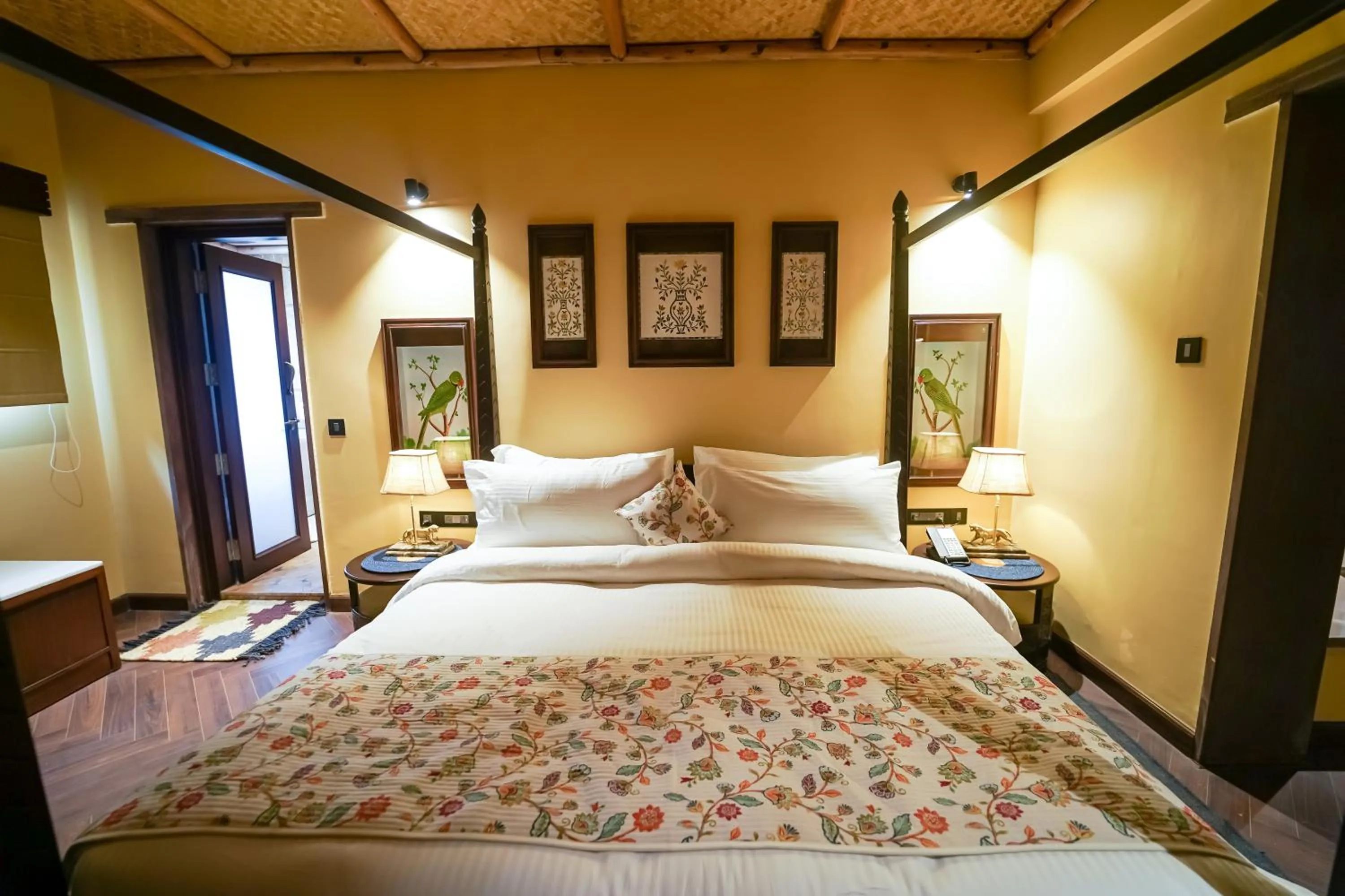 Bed in AamaGhati Wildlife Resort, Ranthambore