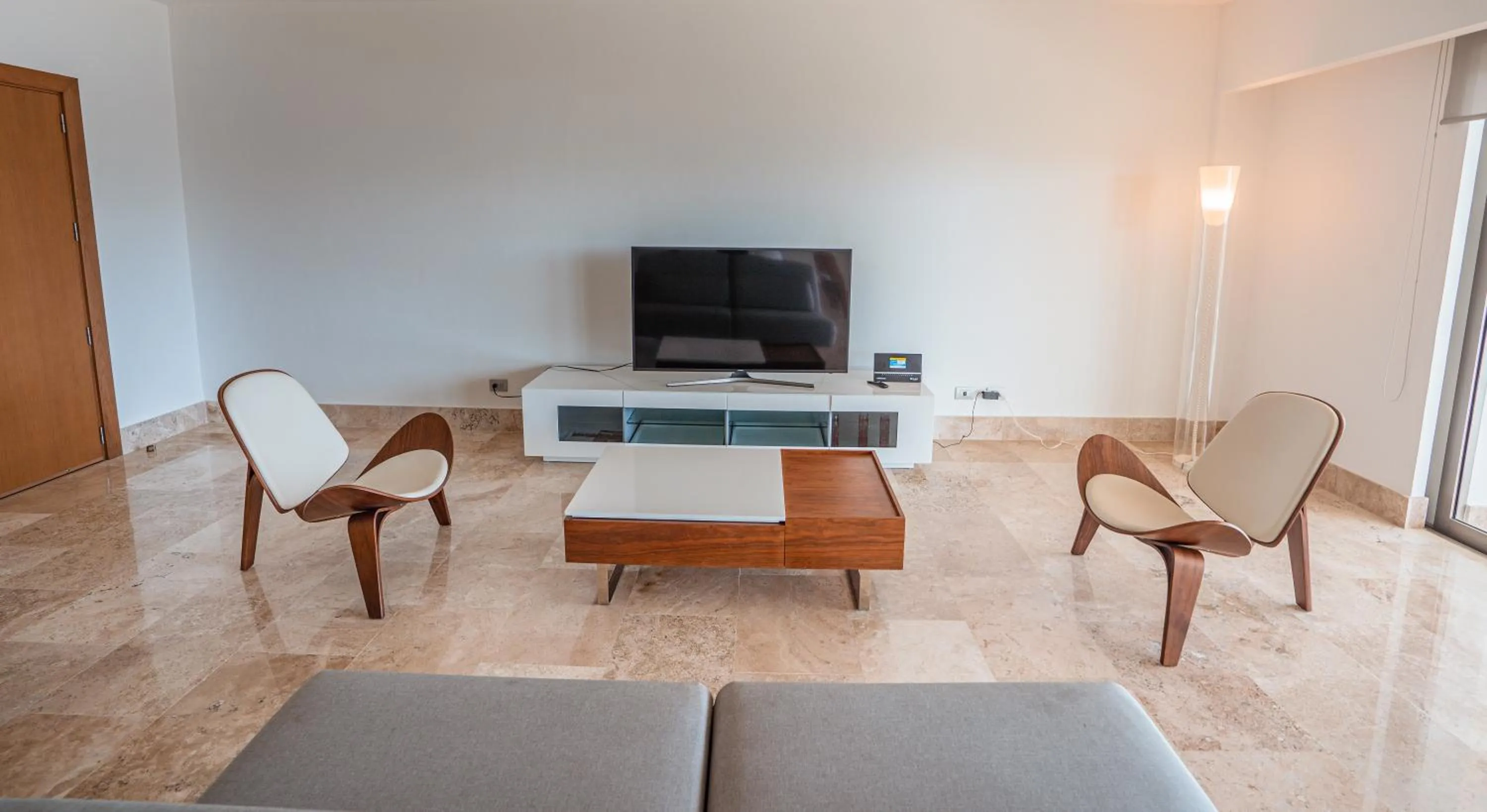 Living room in La Amada condo with Marina View