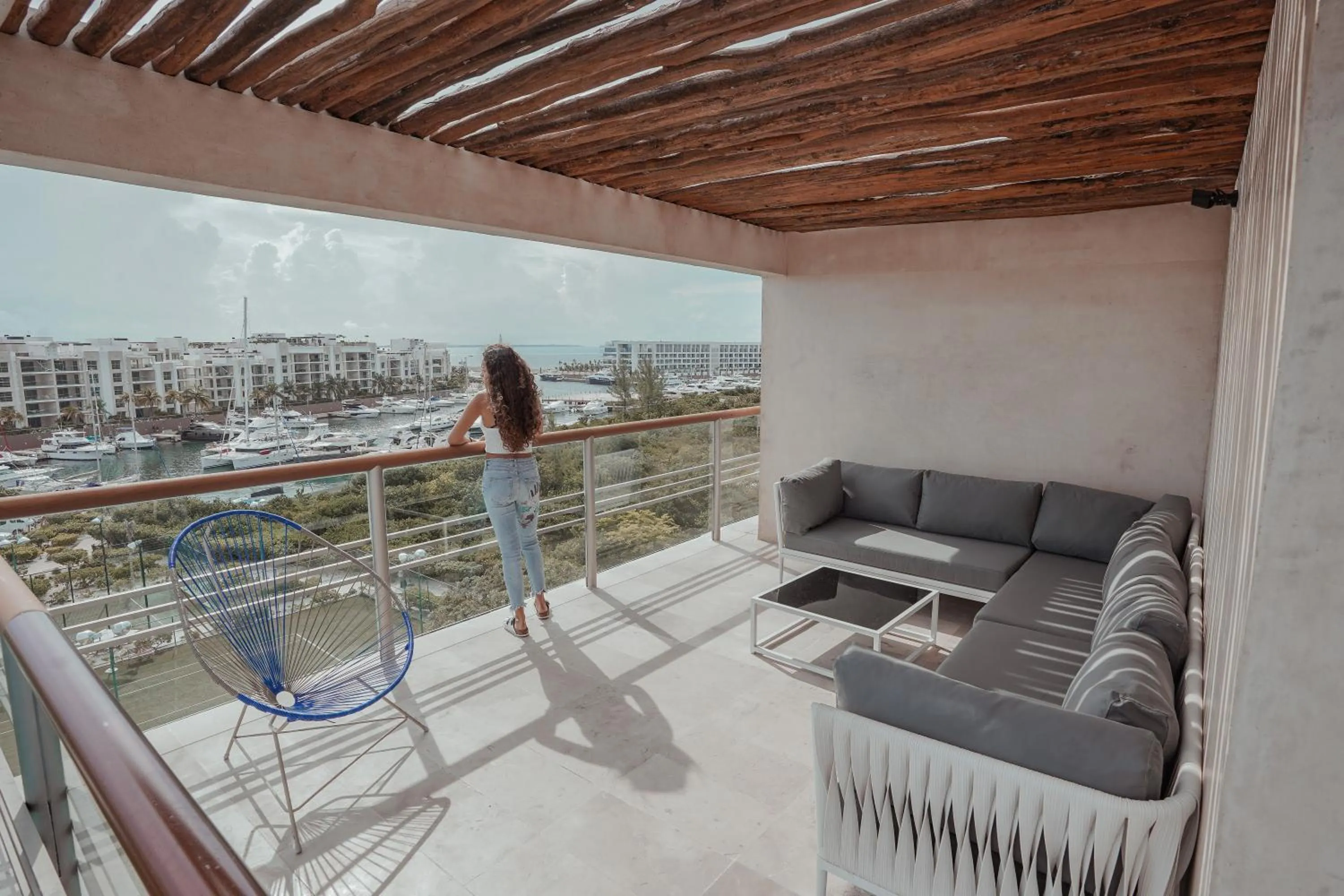 Balcony/Terrace in La Amada condo with Marina View