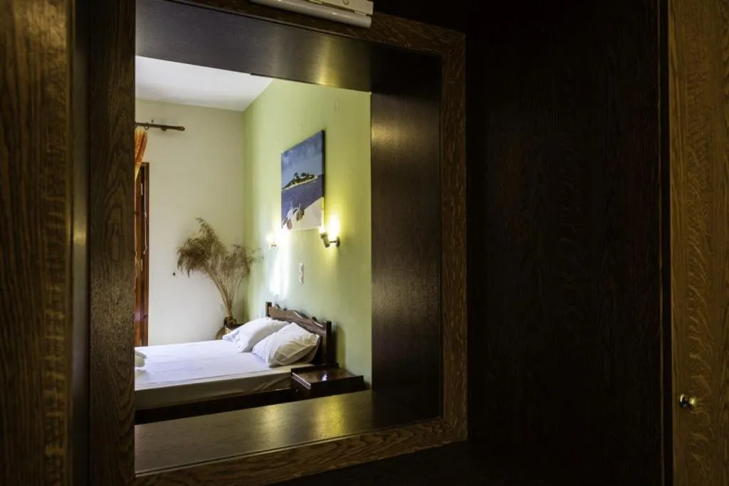 Bed in Miltiadis Apartments Spiti Miltiadis