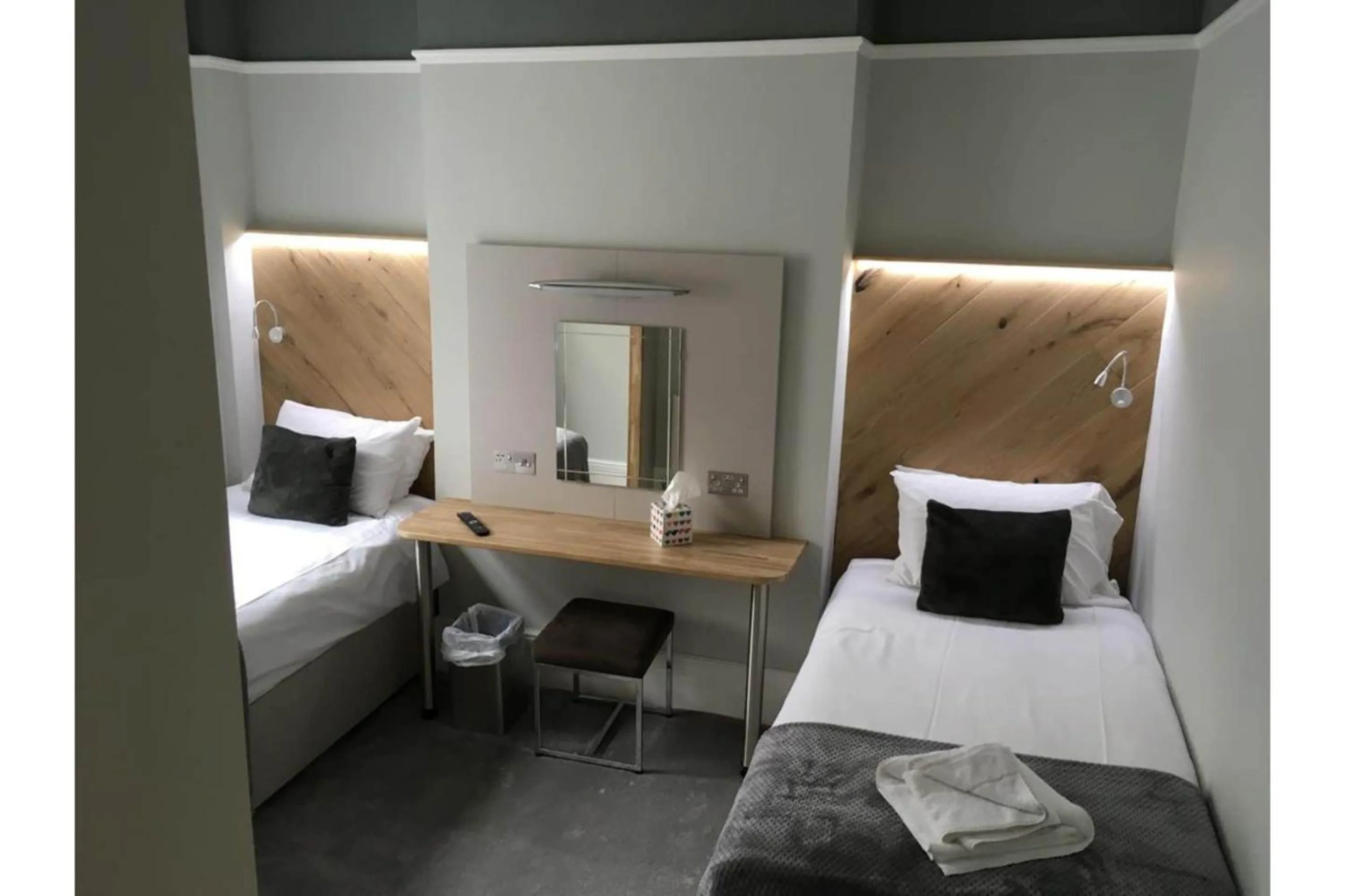 Bedroom, Bed in Harmony Apartments