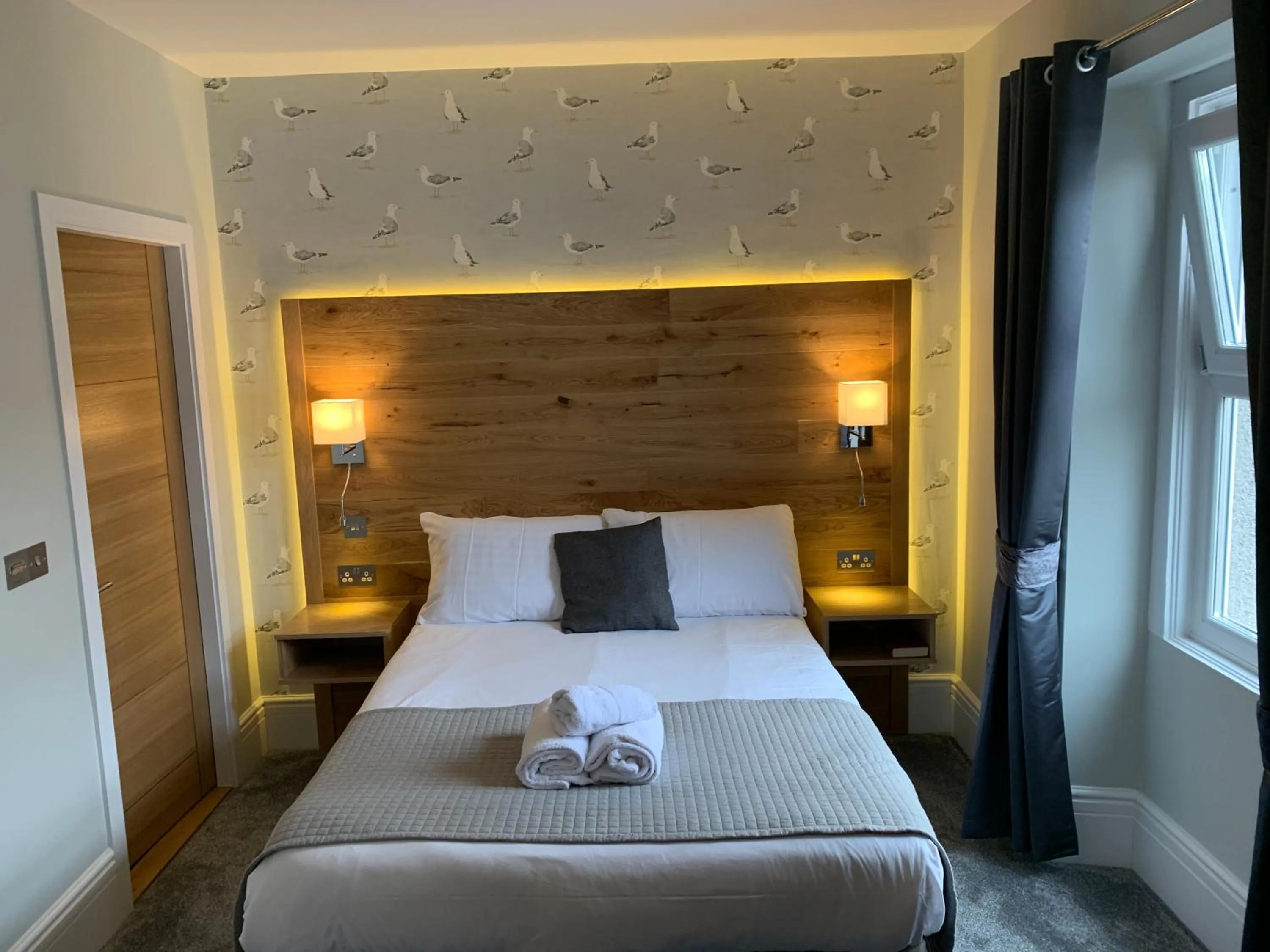 Bedroom, Bed in Harmony Apartments