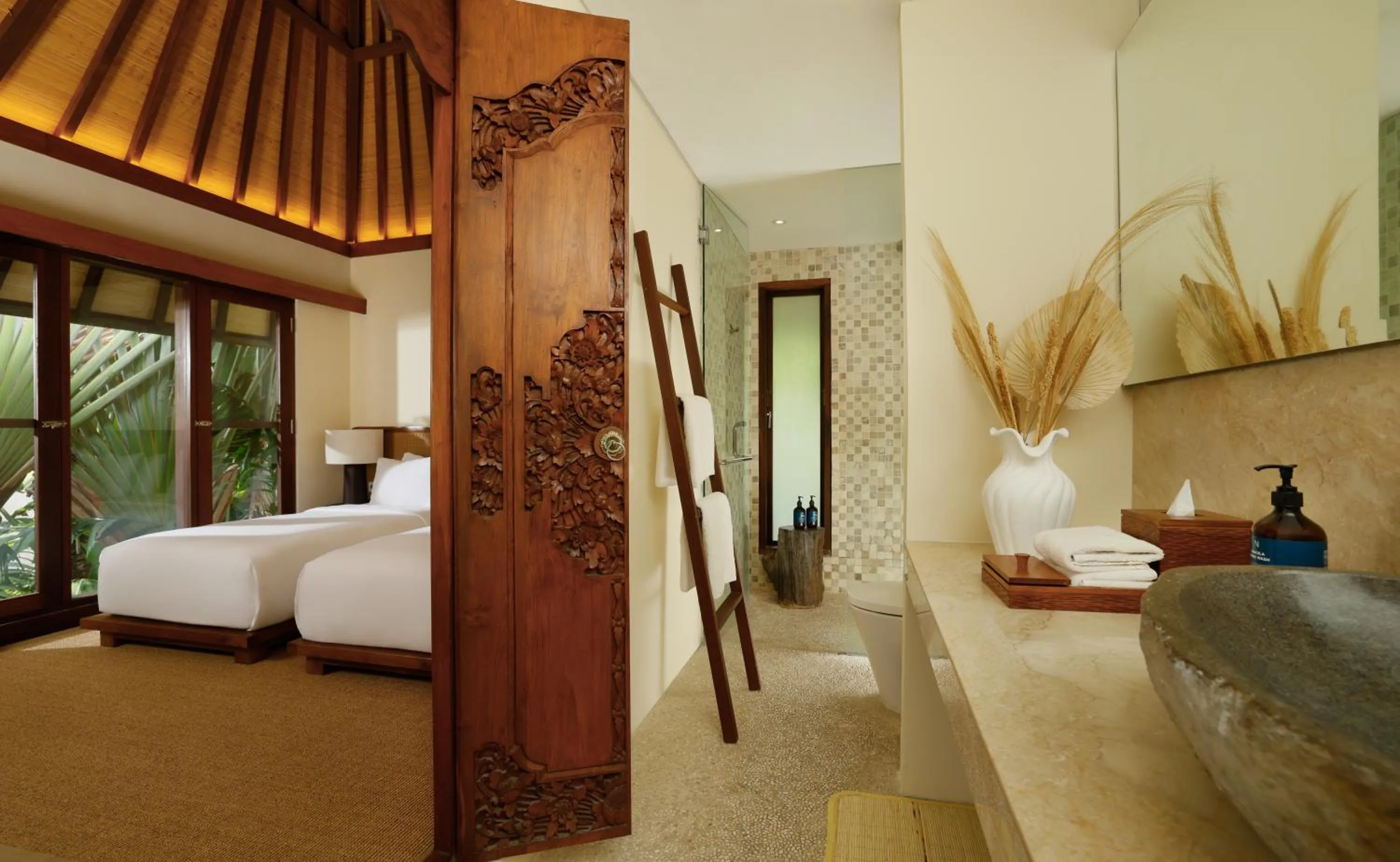 Bathroom, Bed in Villa Nelayan by Nakula