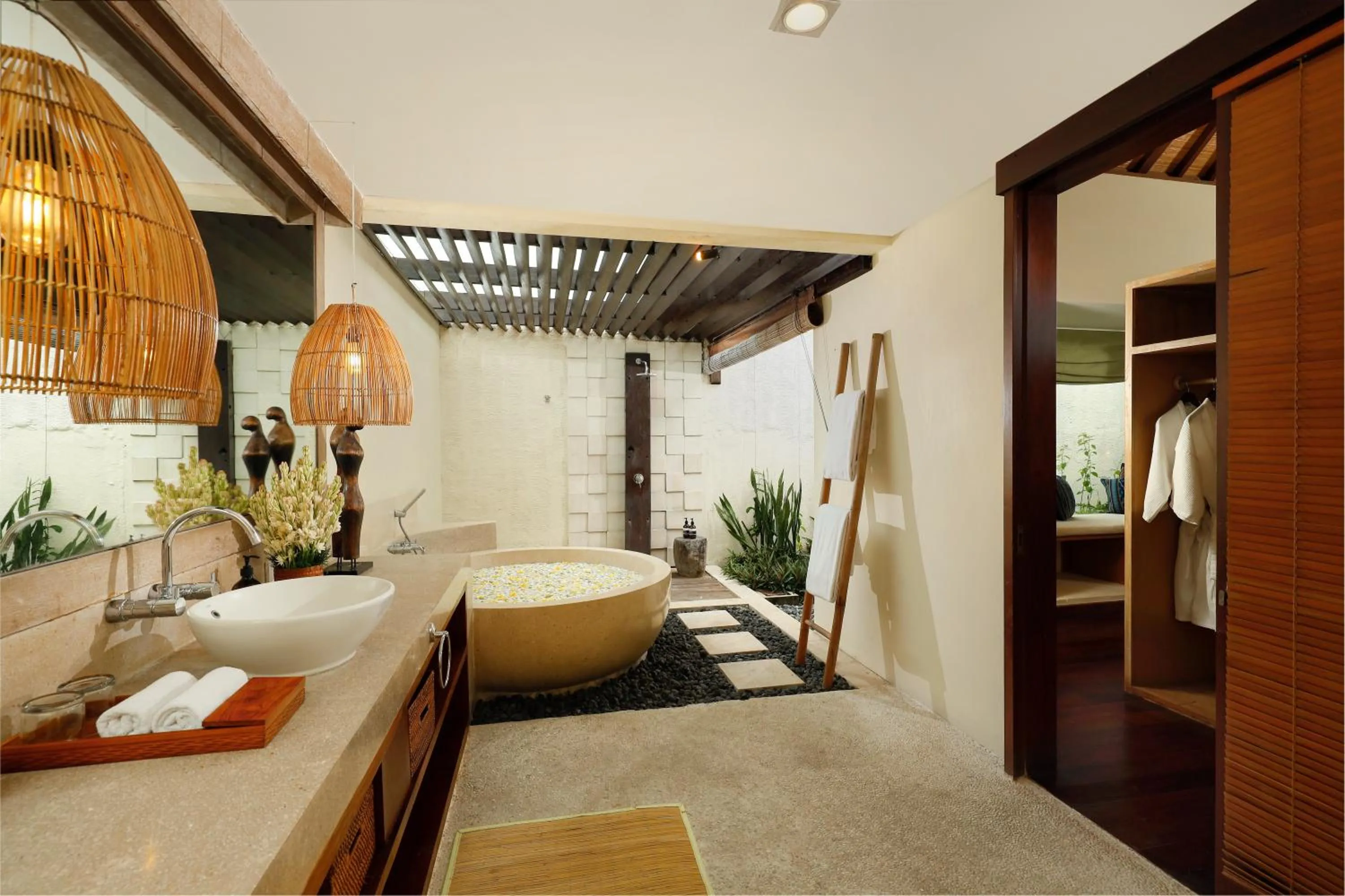 Bathroom, Bed in Villa Nelayan by Nakula