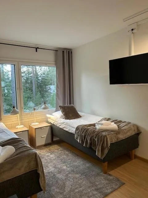 Bed in Hotelli Lepolampi