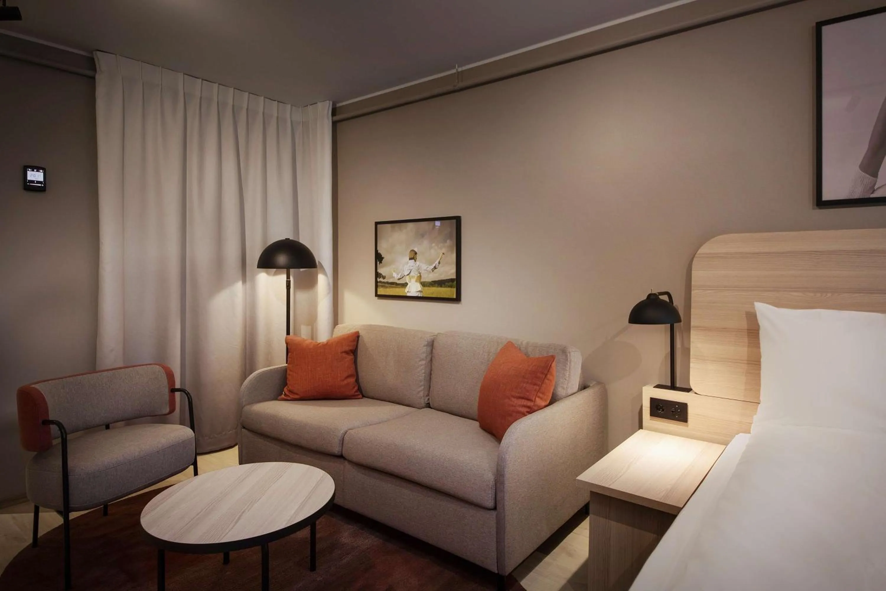 Bedroom, Bed in Scandic Helsfyr