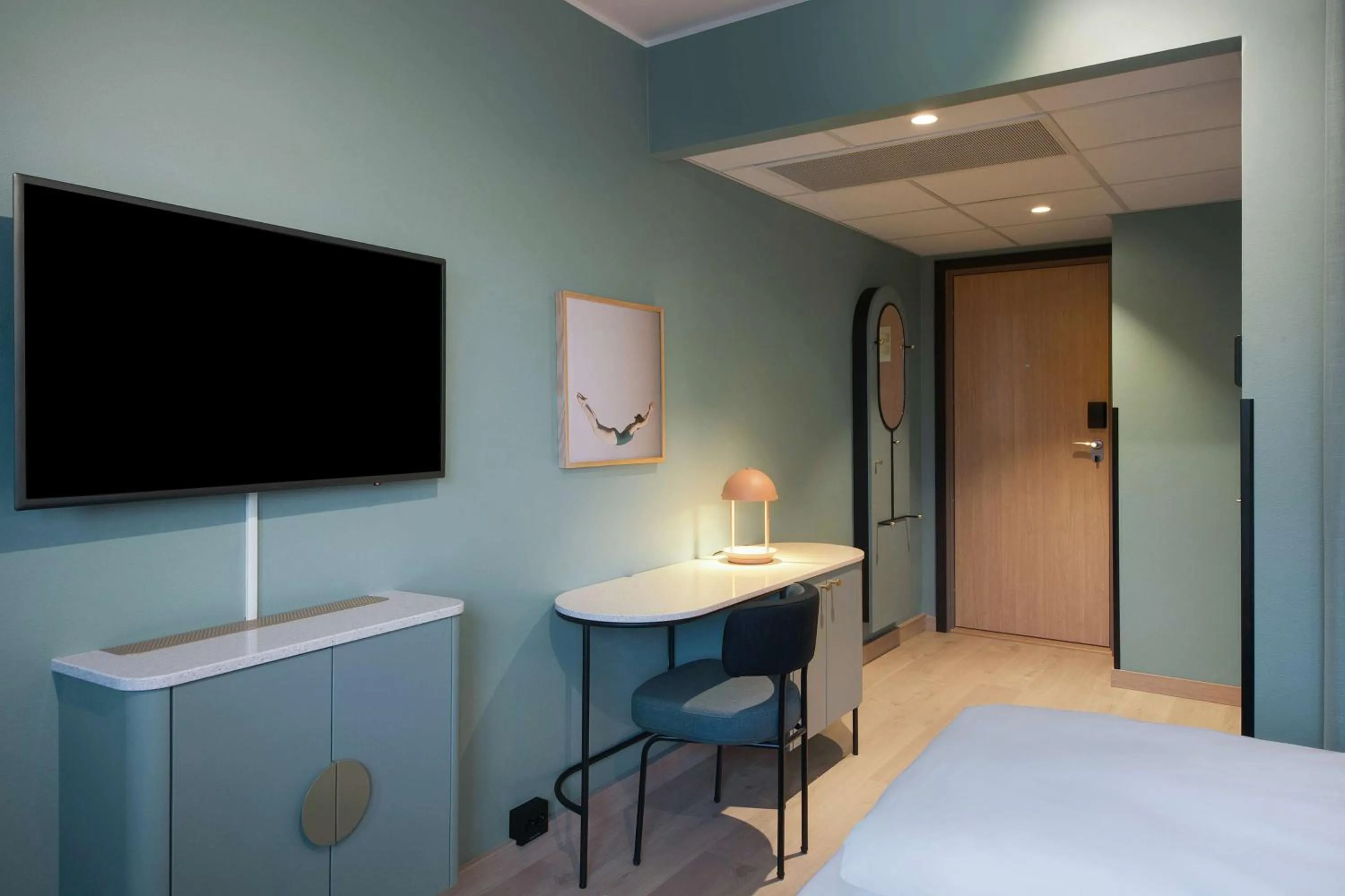 Bedroom, Bed in Scandic Helsfyr