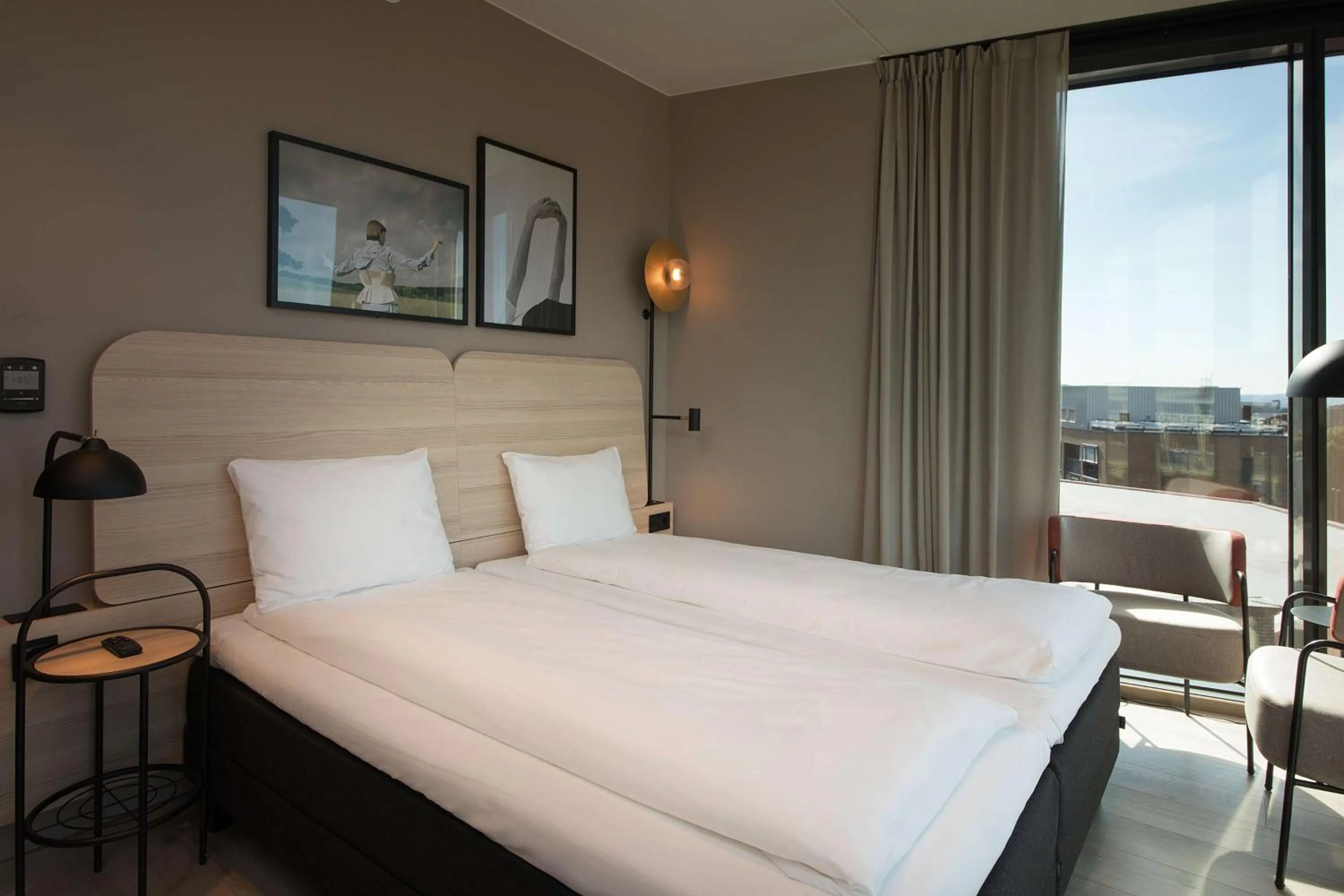 Bedroom, Bed in Scandic Helsfyr