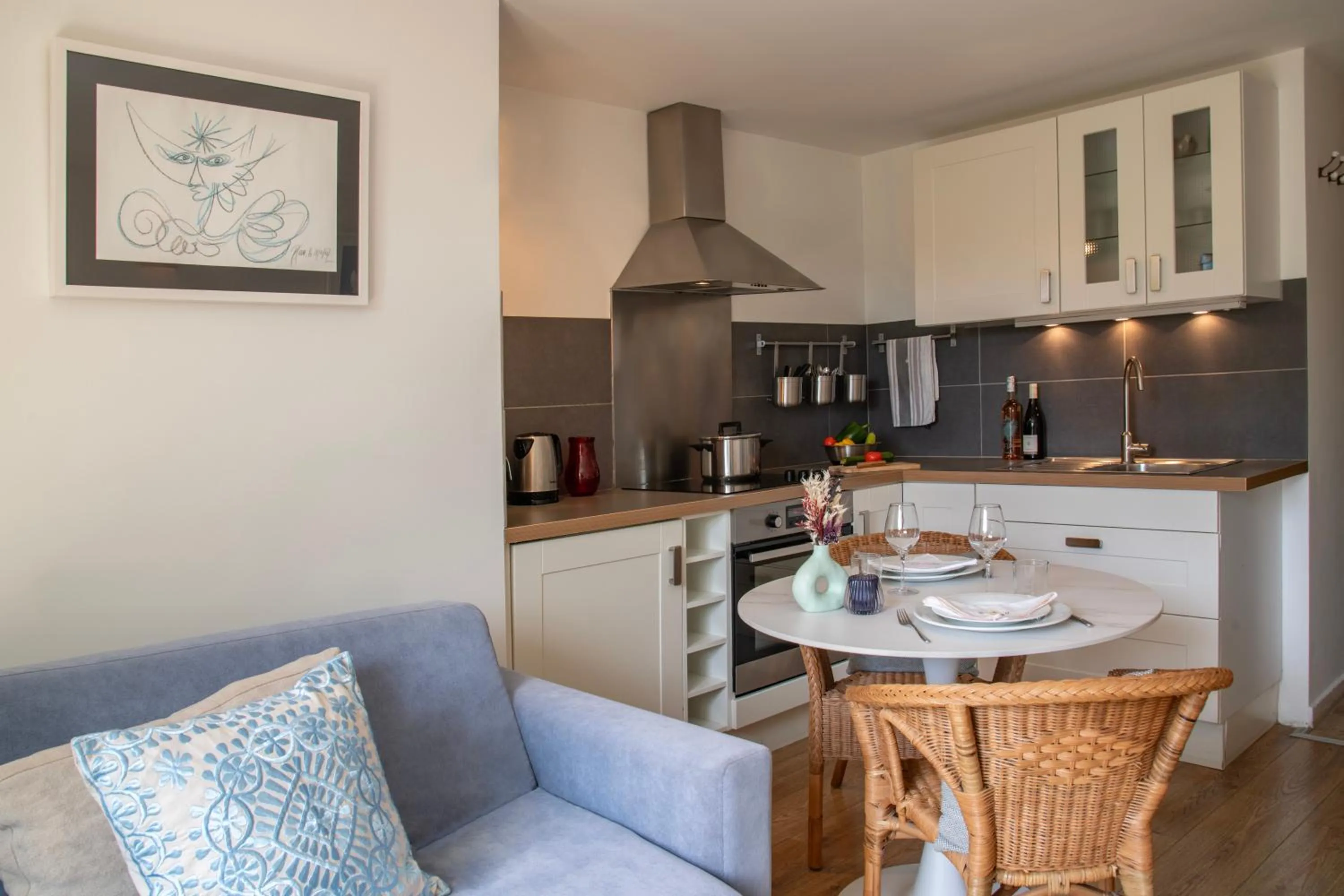 Kitchen or kitchenette in Hotel Les Messugues