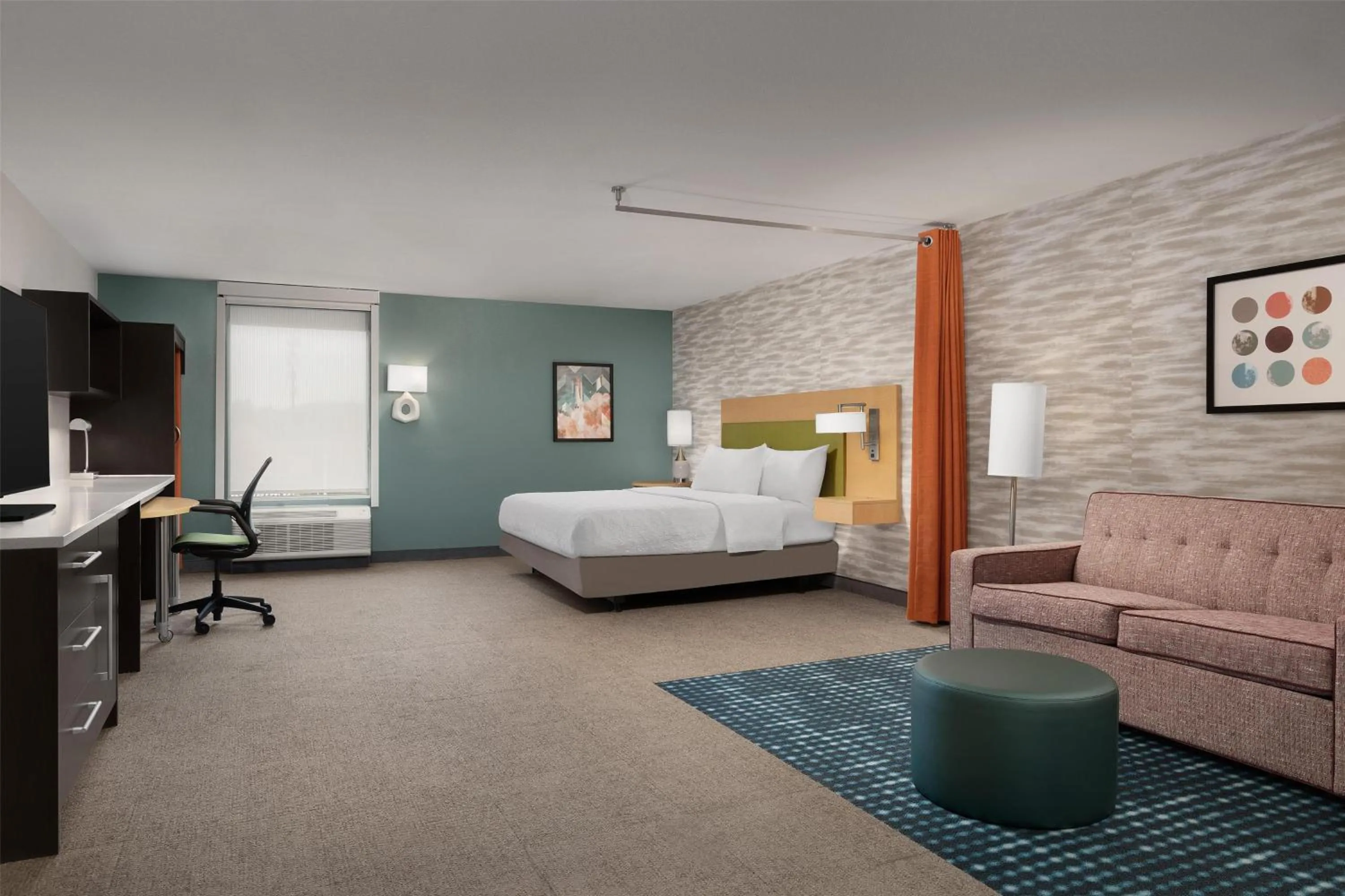 Living room, Bed in Home2 Suites by Hilton Huntsville Research Park Area, AL